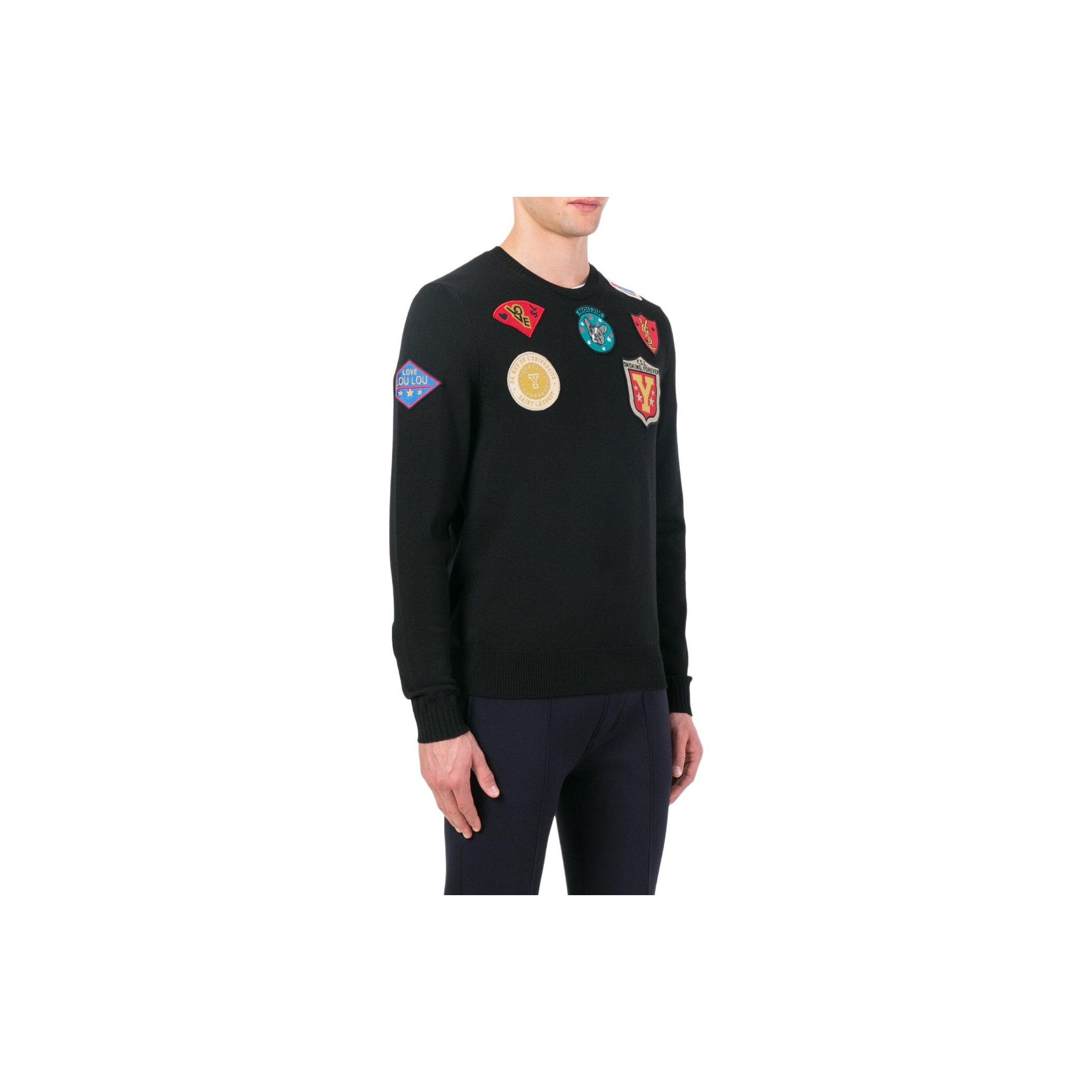 Saint Laurent Paris Saint Laurent Patchwork Crewneck Sweater Size L Size US L / EU 52-54 / 3 - 11 Thumbnail