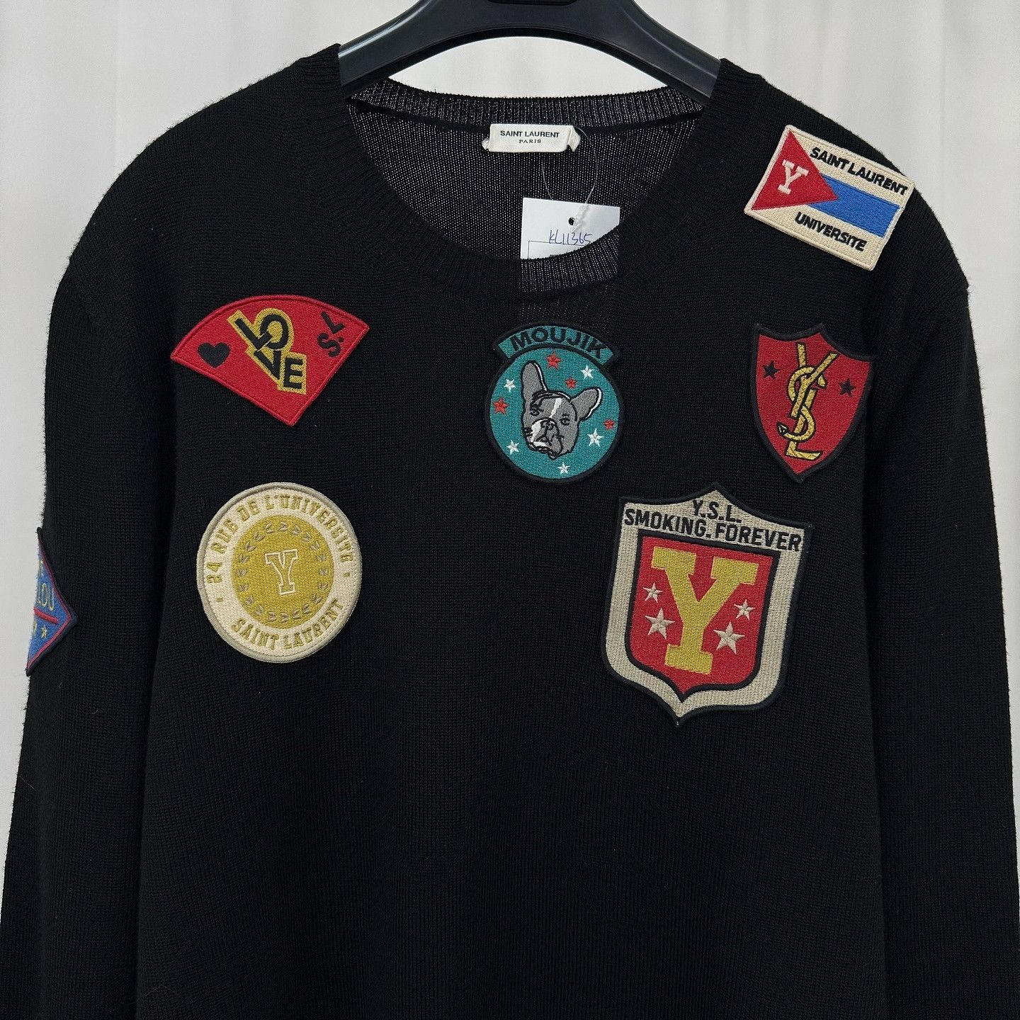 Saint Laurent Paris Saint Laurent Patchwork Crewneck Sweater Size L Size US L / EU 52-54 / 3 - 5 Thumbnail