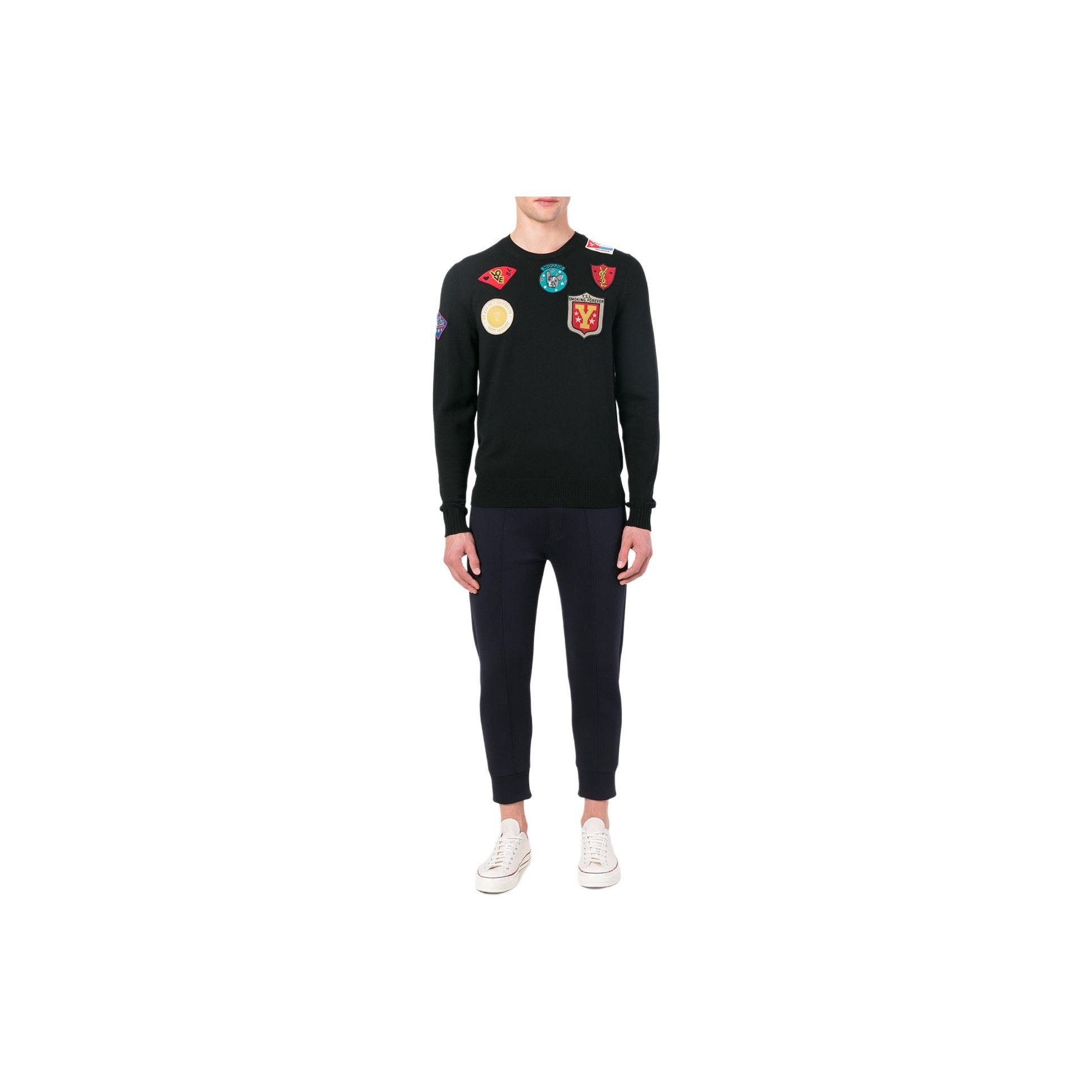Saint Laurent Paris Saint Laurent Patchwork Crewneck Sweater Size L Size US L / EU 52-54 / 3 - 9 Thumbnail