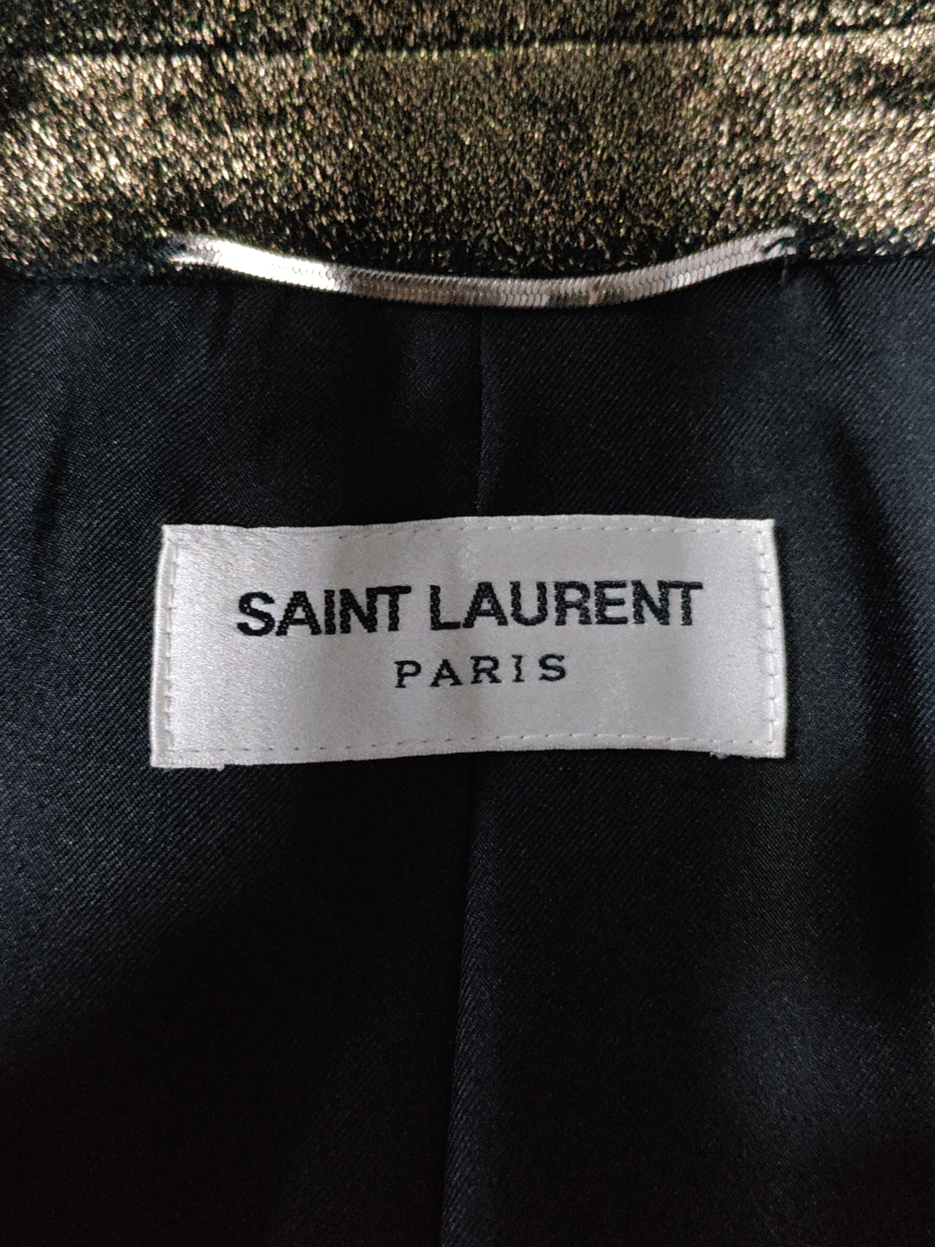 Saint Laurent Paris Saint Laurent Metallic Gold Blazer Size 36R Size 36R - 3 Thumbnail