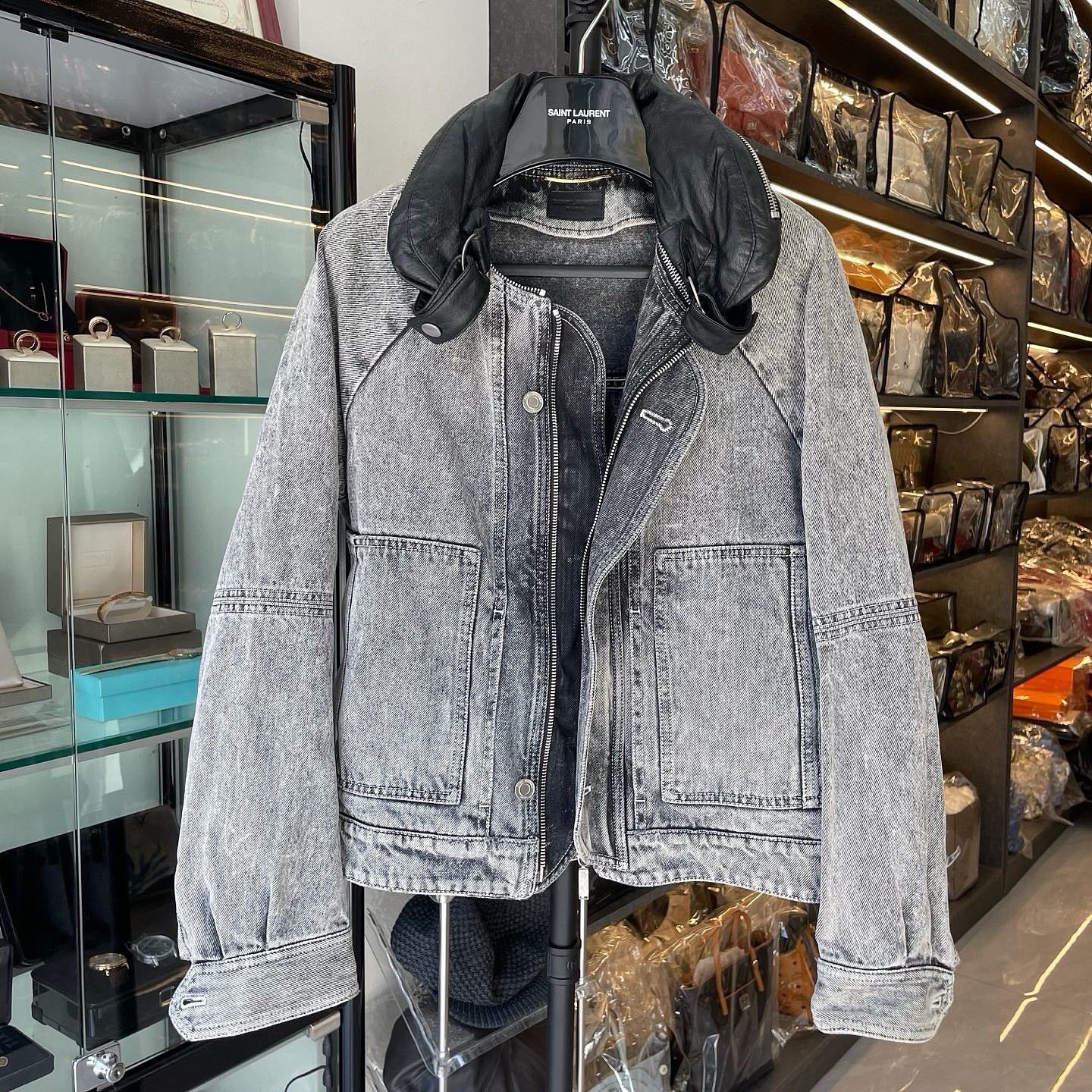 Saint Laurent Paris Saint Laurent Washed Denim Jacket Size XS Size US XS / EU 42 / 0 - 6 Thumbnail
