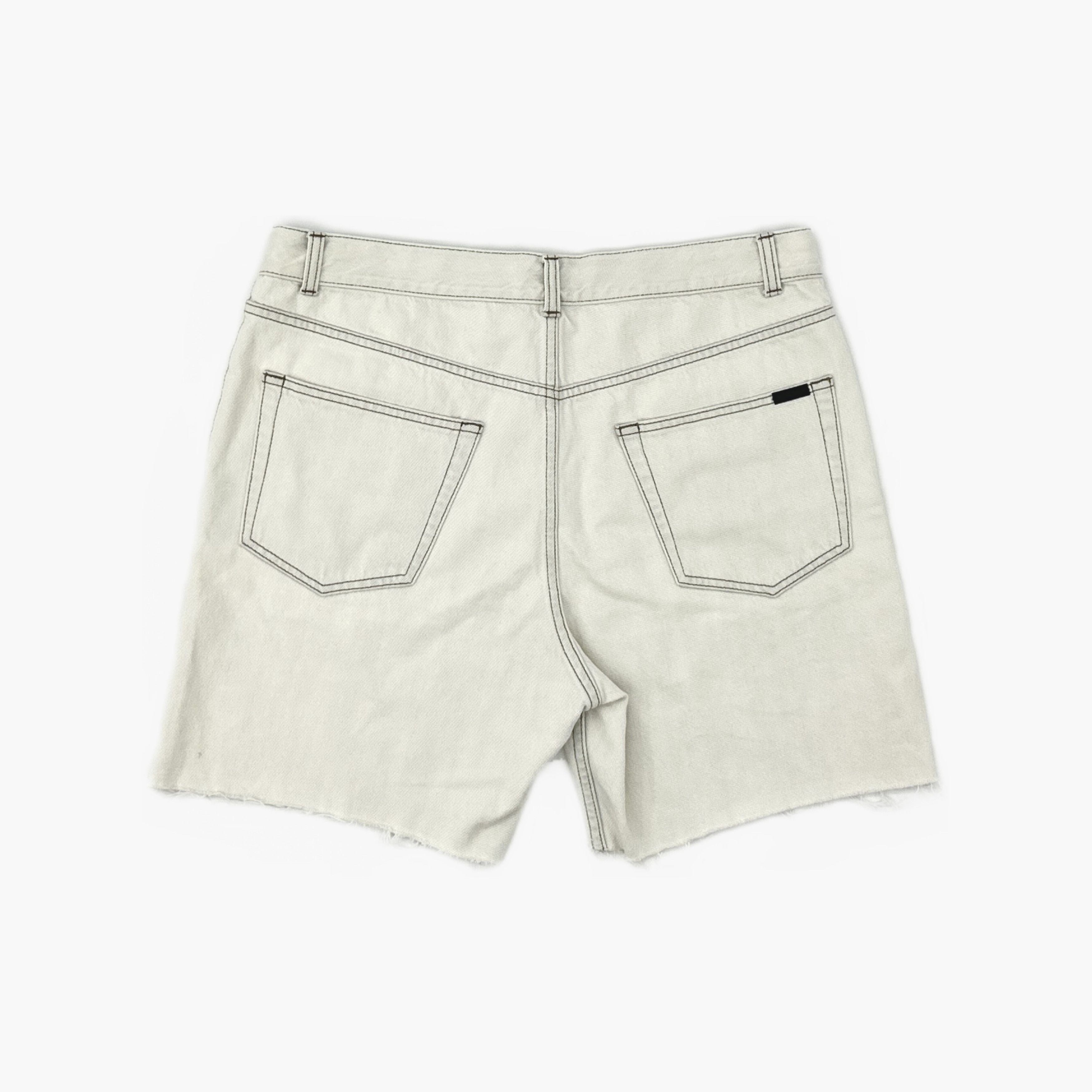 Saint Laurent Paris Saint Laurent Off-White Denim Shorts Size 30 Size US 30 / EU 46 - 2 Thumbnail
