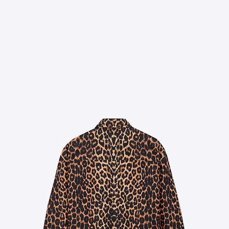 Saint Laurent Paris Saint Laurent Leopard Print Silk Shirt Size M Size US M / EU 48-50 / 2 - 5 Thumbnail