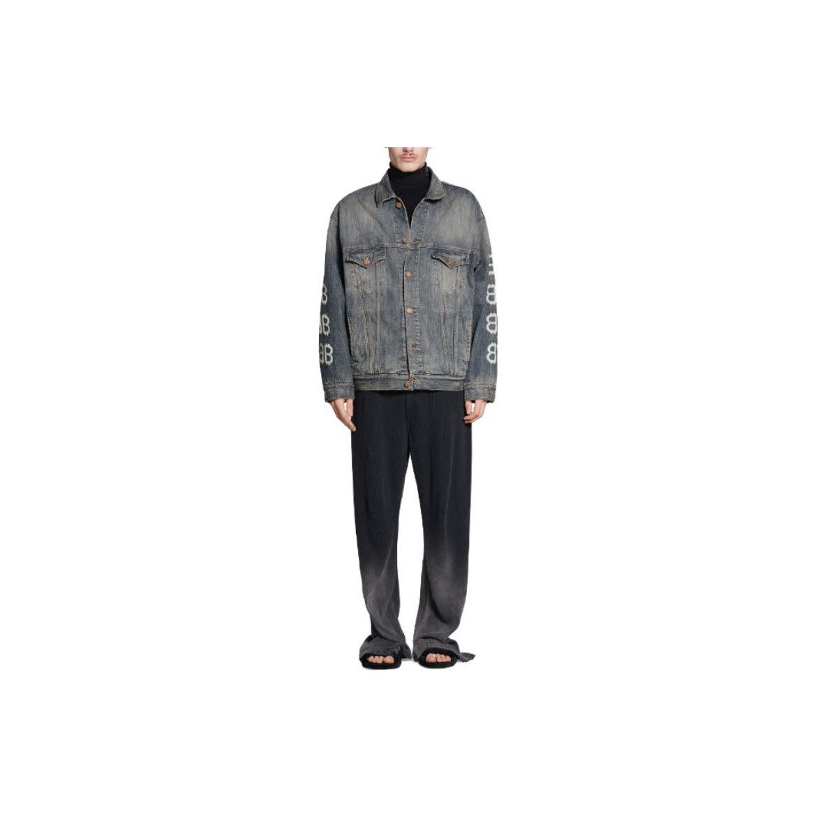 Balenciaga Balenciaga BB Logo Print Denim Jacket Size S Size US S / EU 44-46 / 1 - 11 Thumbnail