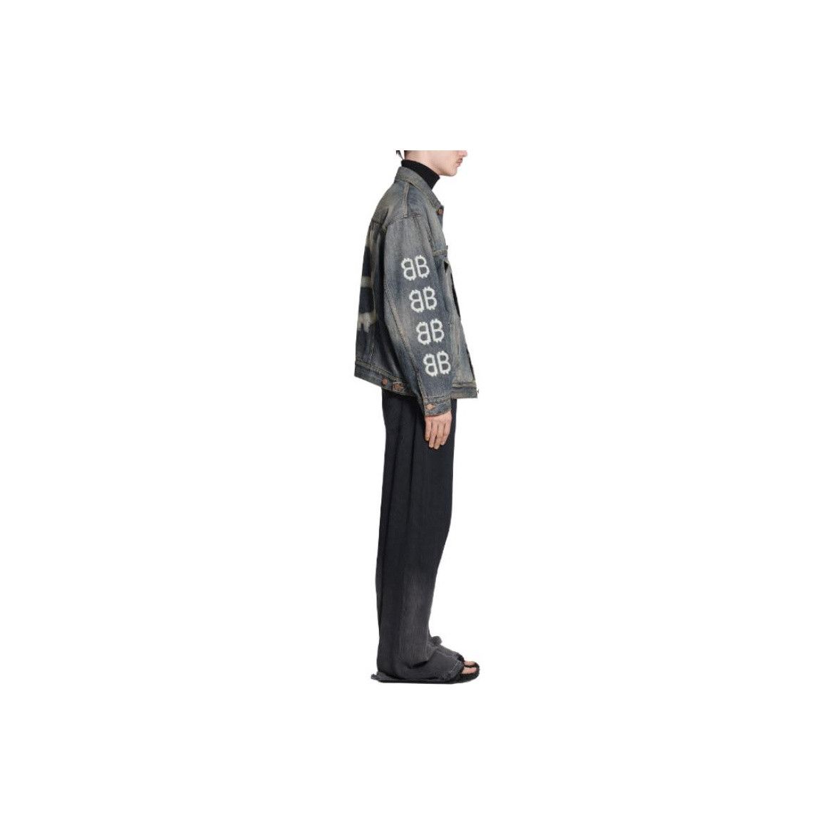 Balenciaga Balenciaga BB Logo Print Denim Jacket Size S Size US S / EU 44-46 / 1 - 13 Thumbnail