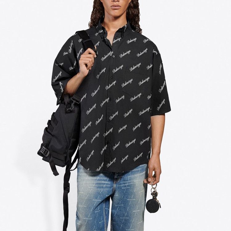 Balenciaga Balenciaga All Over Logo Short Sleeve Shirt Size S Size US S / EU 44-46 / 1 - 5 Thumbnail