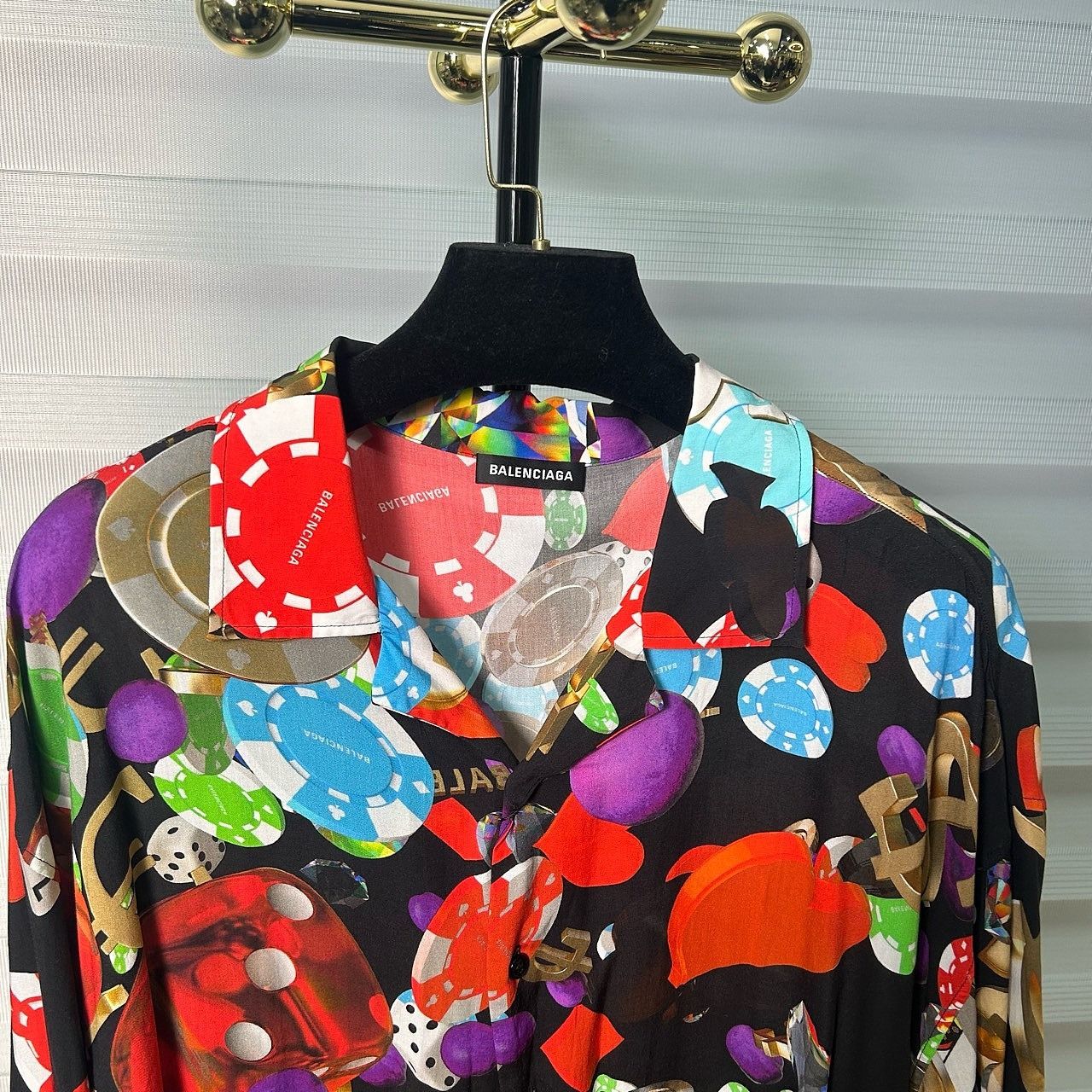 Balenciaga Balenciaga Poker Print Button Up Shirt Size S Size US S / EU 44-46 / 1 - 3 Thumbnail