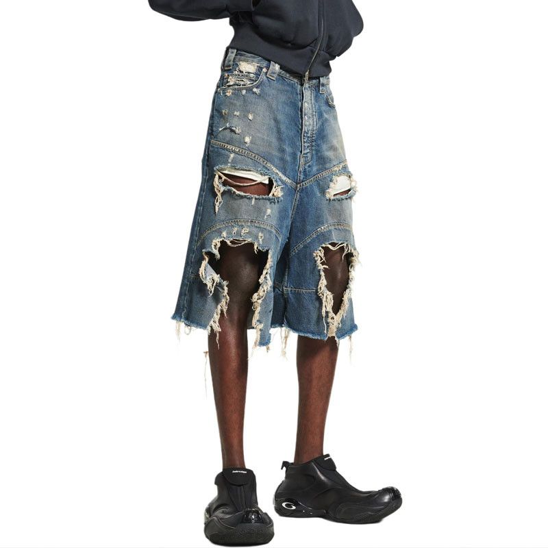 Balenciaga Balenciaga Distressed Denim Shorts Size S Size US 30 / EU 46 - 9 Thumbnail