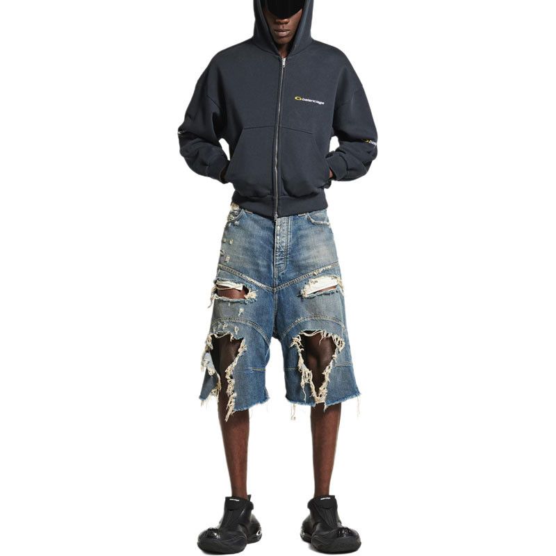 Balenciaga Balenciaga Distressed Denim Shorts Size S Size US 30 / EU 46 - 6 Thumbnail
