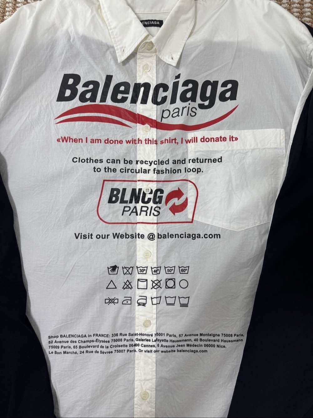 Balenciaga Balenciaga Donate Print Button Up Shirt Size S Size US S / EU 44-46 / 1 - 10 Thumbnail