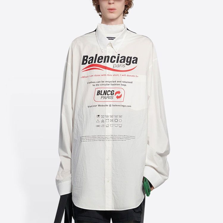 Balenciaga Balenciaga Donate Print Button Up Shirt Size S Size US S / EU 44-46 / 1 - 12 Thumbnail