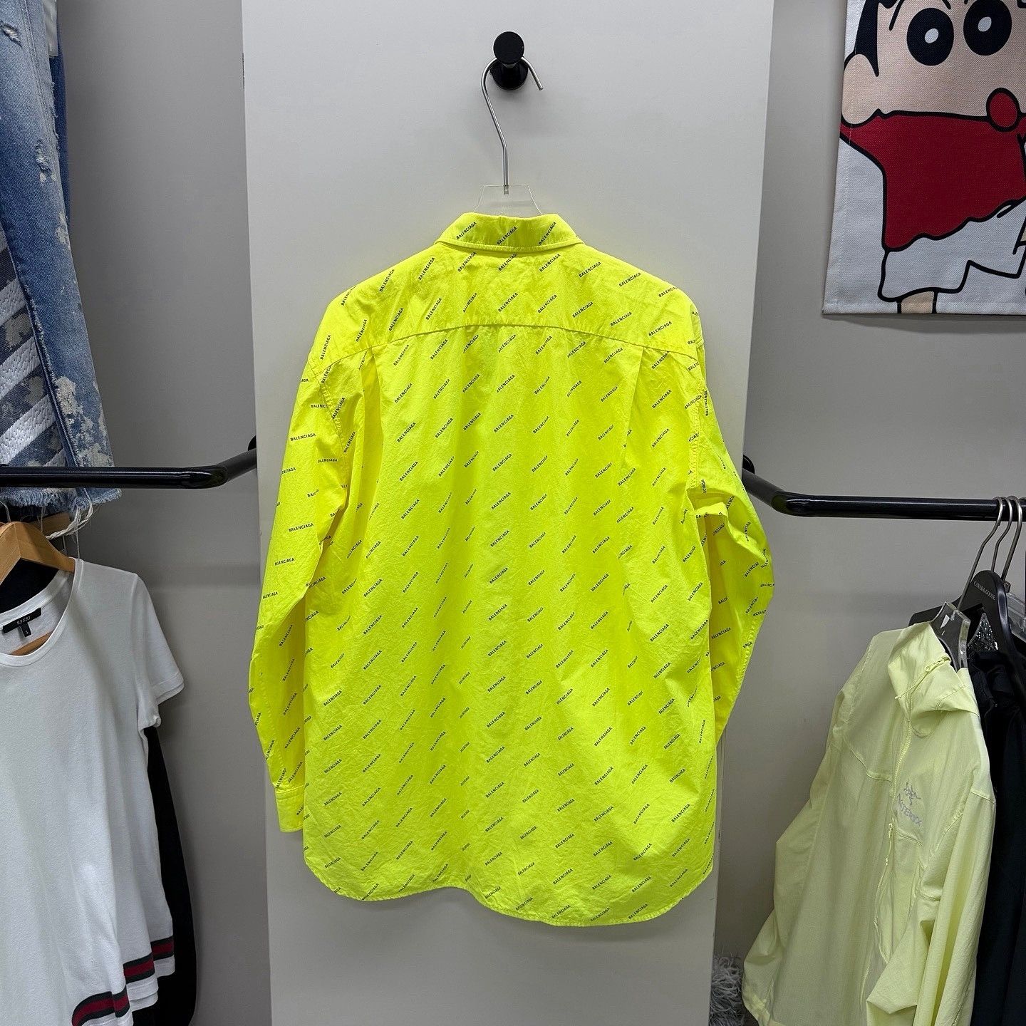 Balenciaga Balenciaga Allover Logo Button Up Shirt Yellow Size M Size US M / EU 48-50 / 2 - 2 Thumbnail