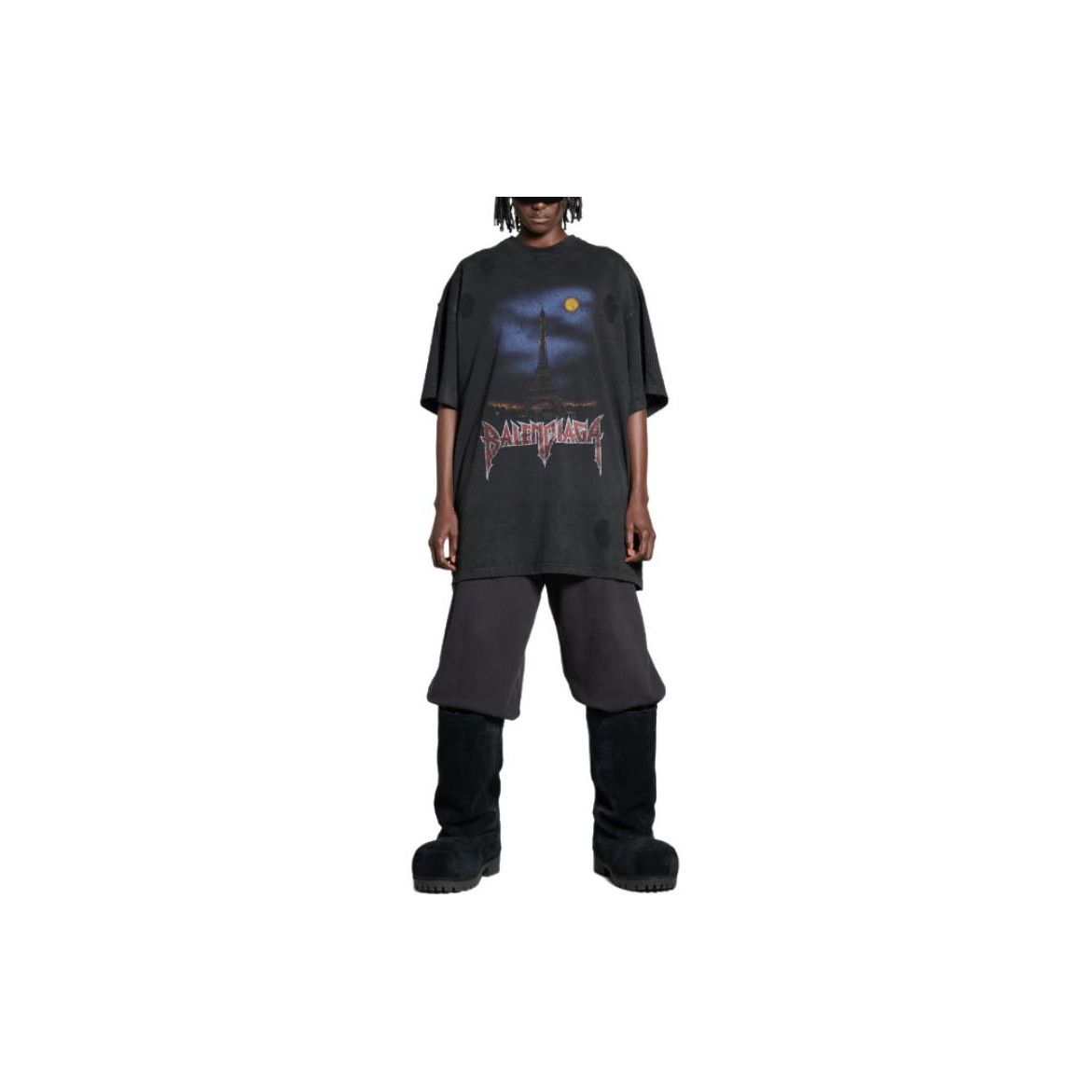 Balenciaga Balenciaga Eiffel Tower Distressed T-Shirt Size M Size US M / EU 48-50 / 2 - 7 Thumbnail
