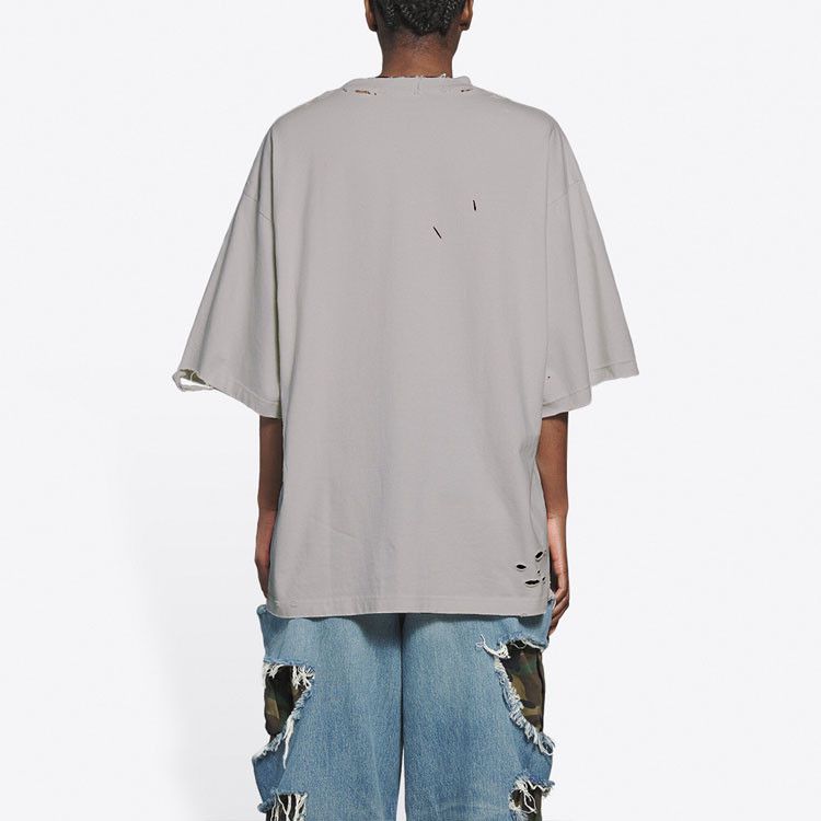 Balenciaga Balenciaga BB Logo Distressed T-Shirt Size S Size US S / EU 44-46 / 1 - 10 Thumbnail
