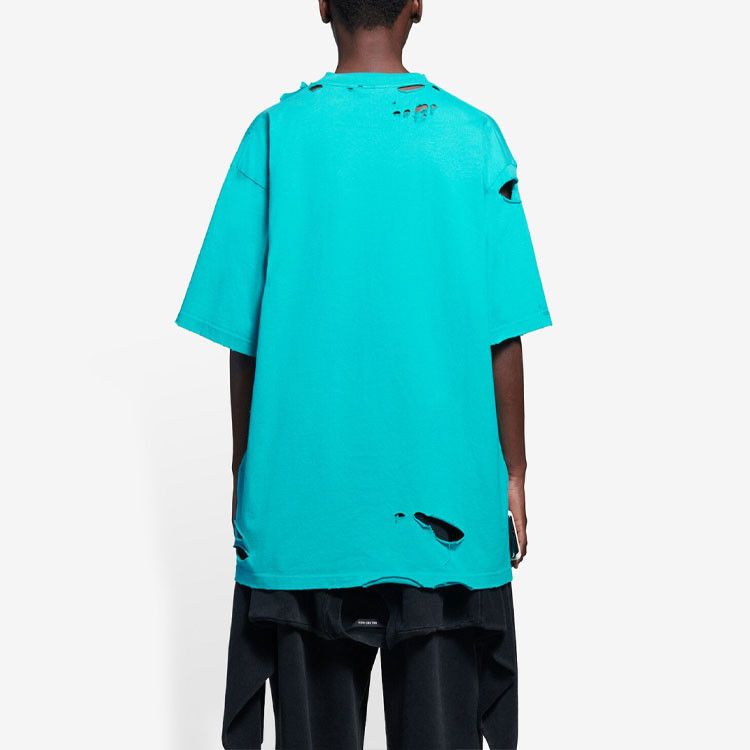 Balenciaga Balenciaga Logo Distressed T-Shirt Size S Size US S / EU 44-46 / 1 - 9 Thumbnail