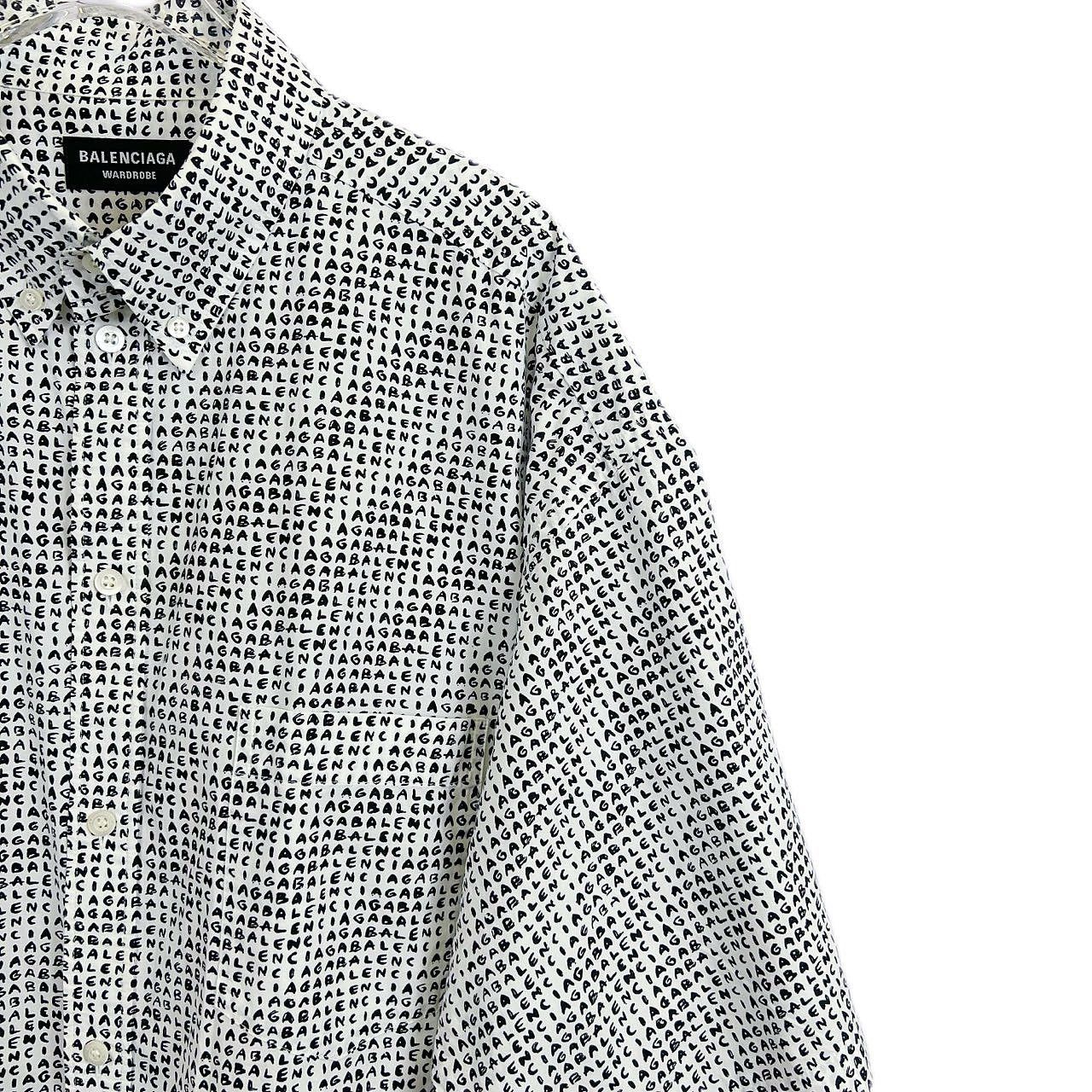 Balenciaga Balenciaga All Over Logo Short Sleeve Shirt Size S Size US S / EU 44-46 / 1 - 5 Thumbnail