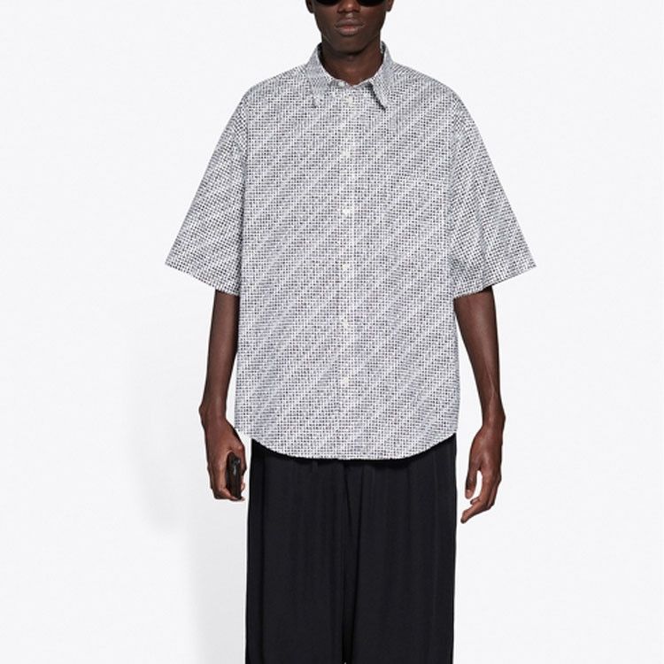 Balenciaga Balenciaga All Over Logo Short Sleeve Shirt Size S Size US S / EU 44-46 / 1 - 9 Thumbnail