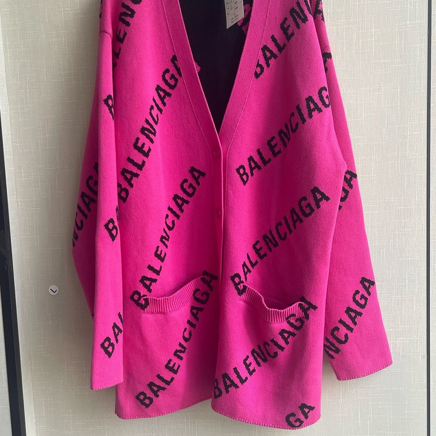 Balenciaga Balenciaga Logo Jacquard Cardigan Pink Size S Size S / US 4 / IT 40 - 6 Thumbnail