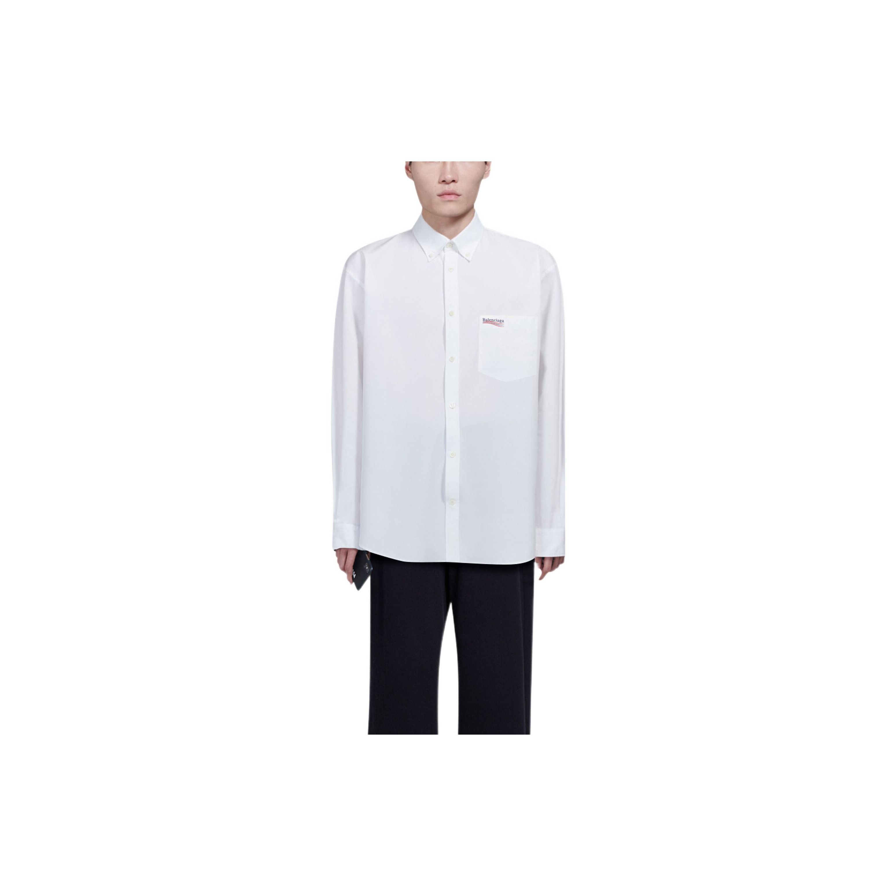 Balenciaga Balenciaga Logo Embroidered Cotton Shirt Size 38 Size US S / EU 44-46 / 1 - 8 Thumbnail