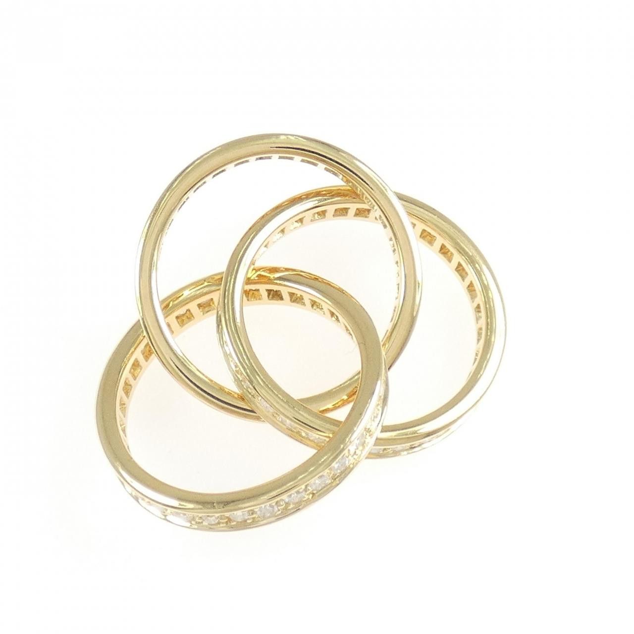 Cartier Cartier Cartier Three Bangles Au750 Diamond Ring Size 11 Precious Metal Ring CR47148000 DUTY FREE for USA Size ONE SIZE - 3 Thumbnail