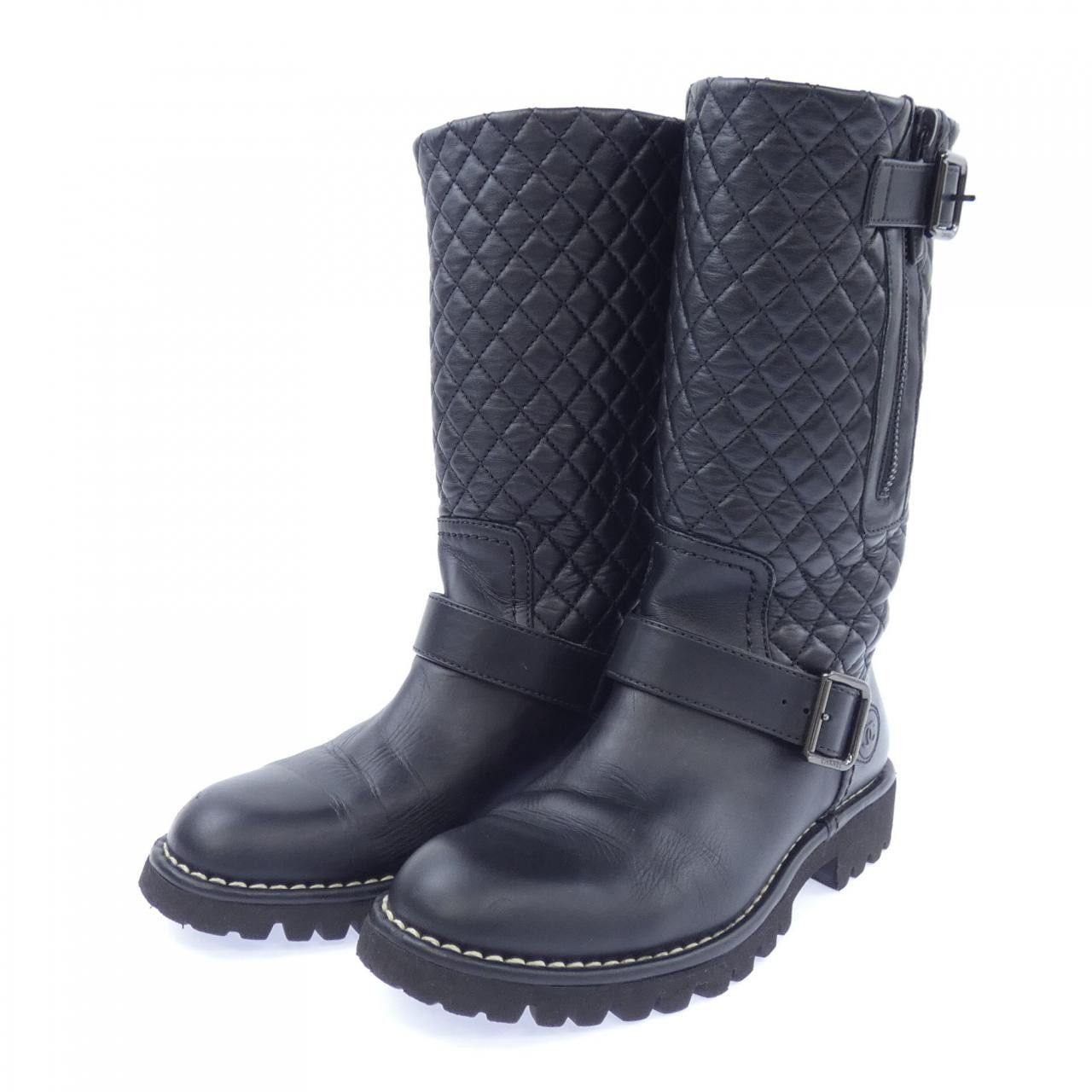 Chanel Chanel Chanel High Boots Supple Calf Boots Leather Shoes G28566Y07860 DUTY FREE for USA Size ONE SIZE - 3 Thumbnail