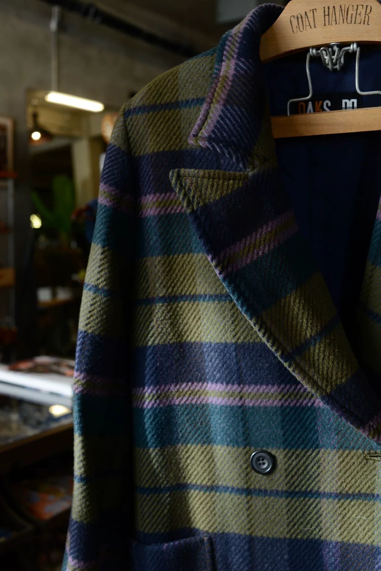 DAKS DAKS Plaid Double-Breasted Wool Coat Size US M / EU 48-50 / 2 - 2 Thumbnail