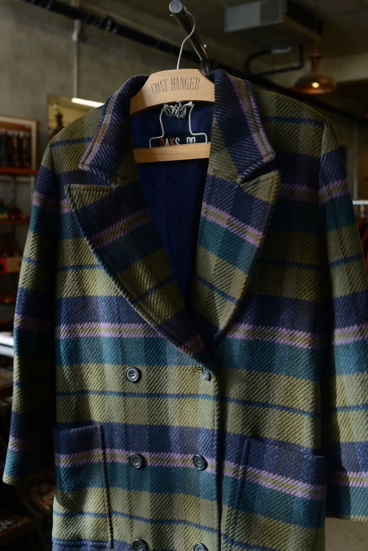 DAKS DAKS Plaid Double-Breasted Wool Coat Size US M / EU 48-50 / 2 - 3 Thumbnail