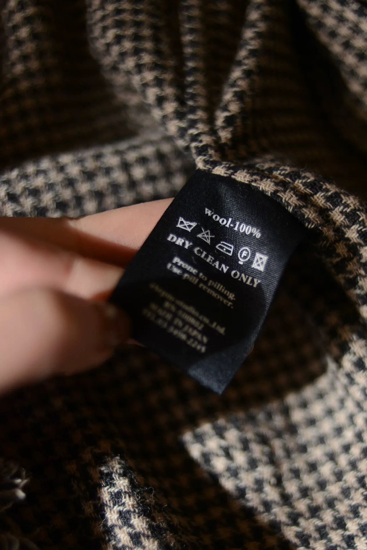 Vintage Fringe Trim Houndstooth Wool Blazer Size US S / EU 44-46 / 1 - 9 Thumbnail