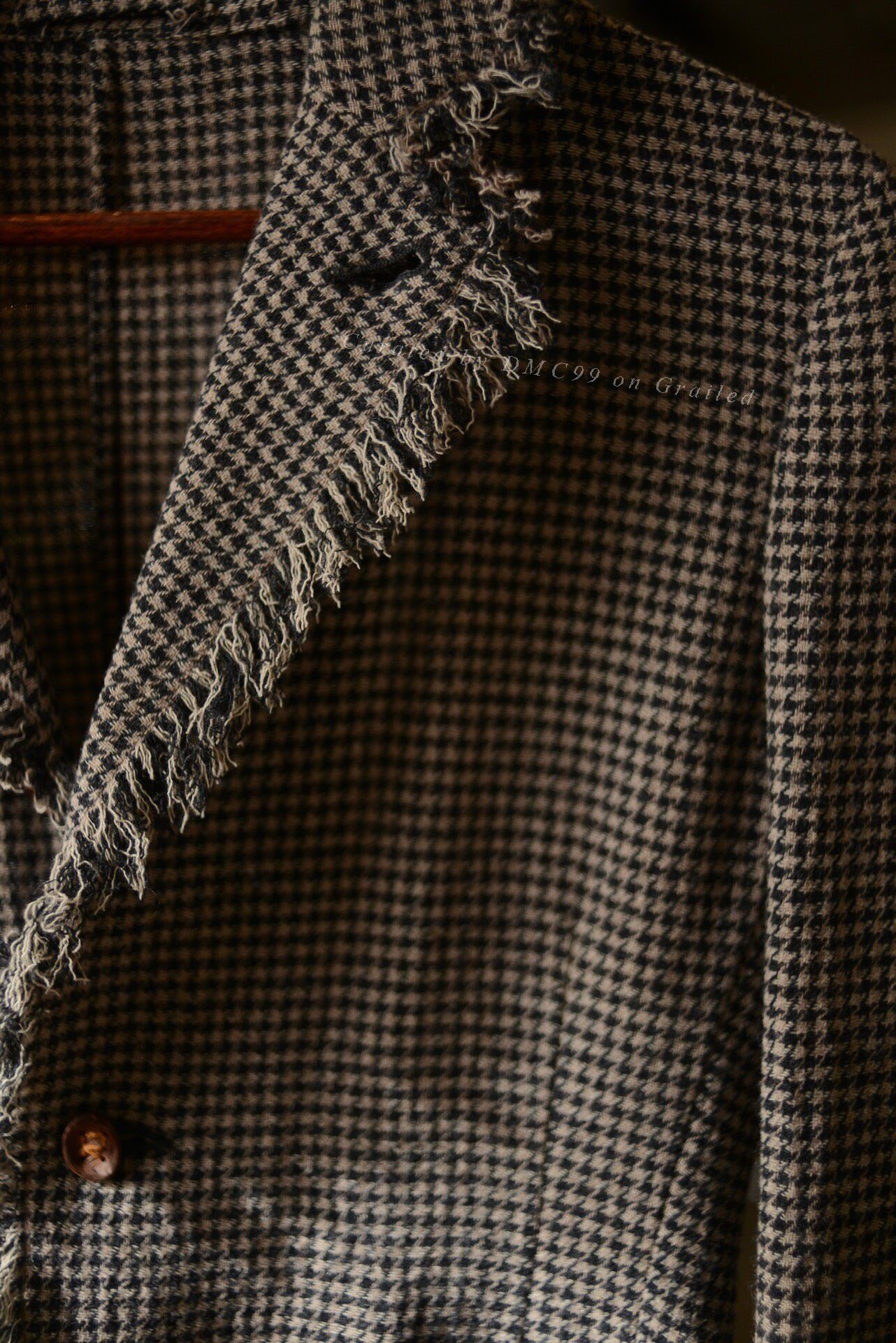 Vintage Fringe Trim Houndstooth Wool Blazer Size US S / EU 44-46 / 1 - 3 Thumbnail