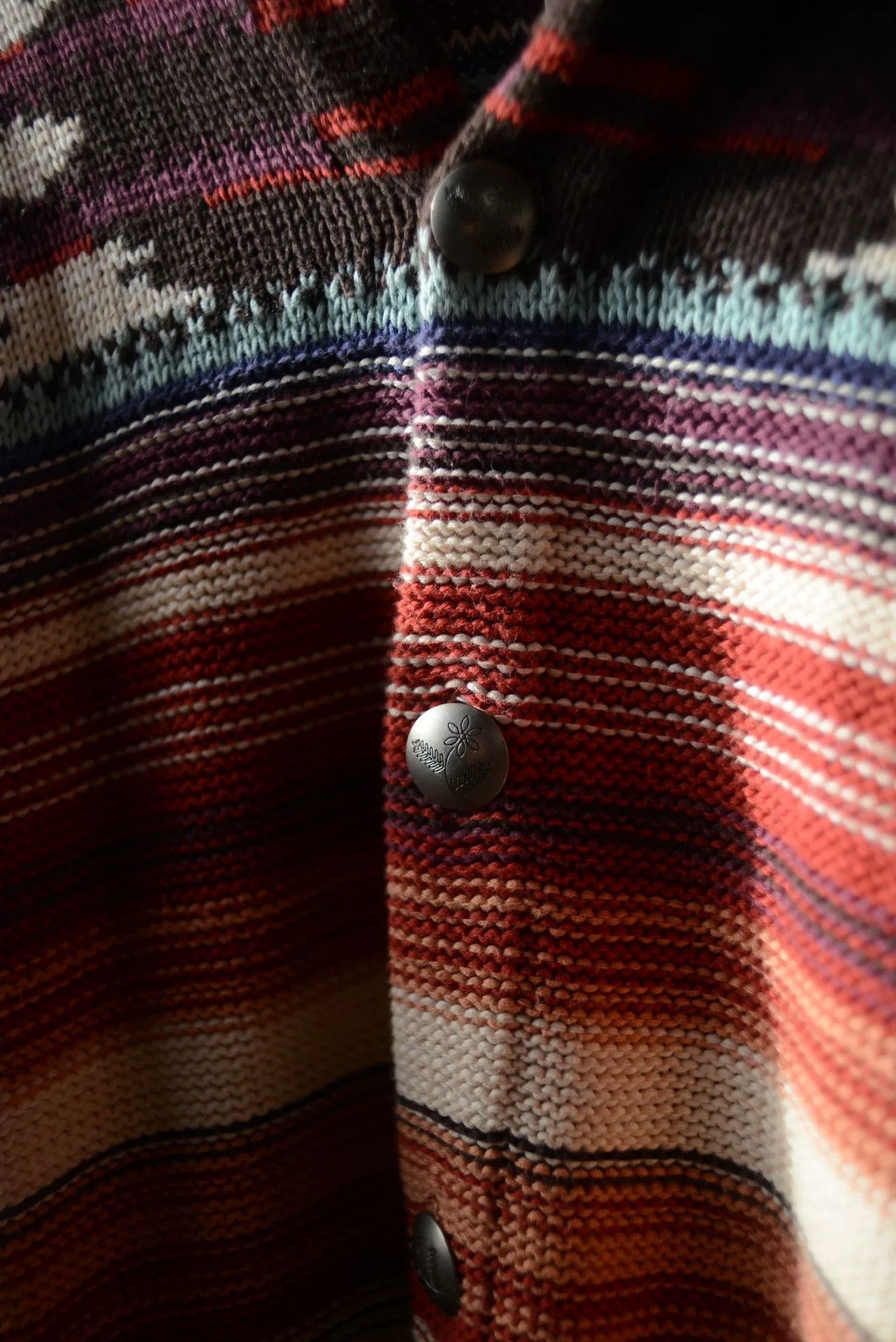 Vintage Indian Motorcycle Navajo Totem Knit Cardigan Size US L / EU 52-54 / 3 - 3 Thumbnail