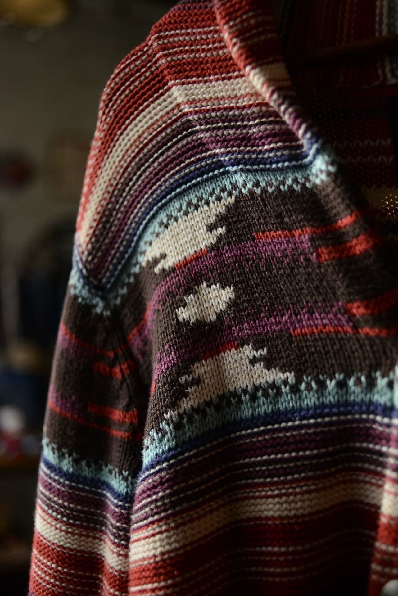 Vintage Indian Motorcycle Navajo Totem Knit Cardigan Size US L / EU 52-54 / 3 - 9 Thumbnail