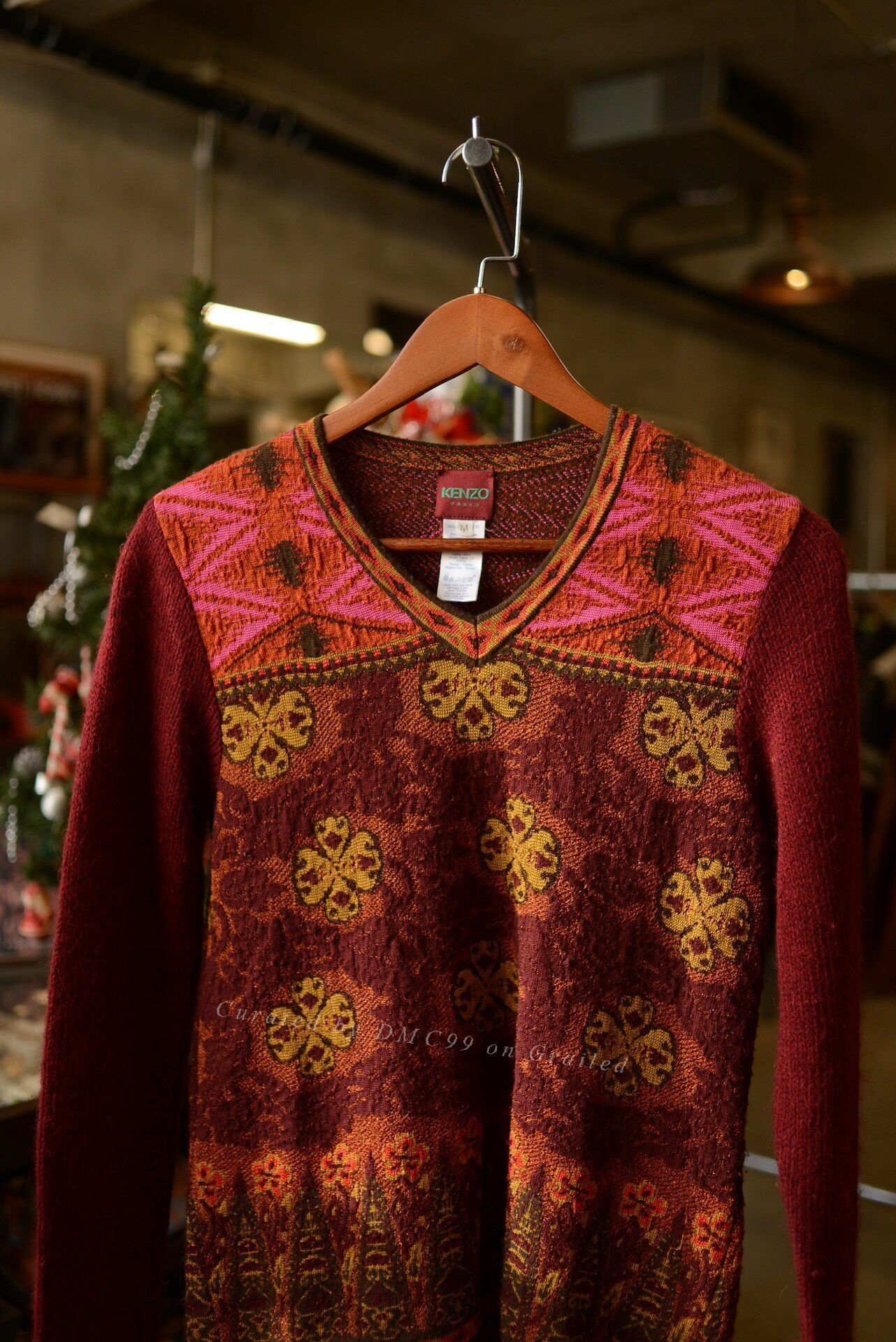 Kenzo Kenzo V-neck Knit Floral Top Size M / US 6-8 / IT 42-44 - 2 Thumbnail