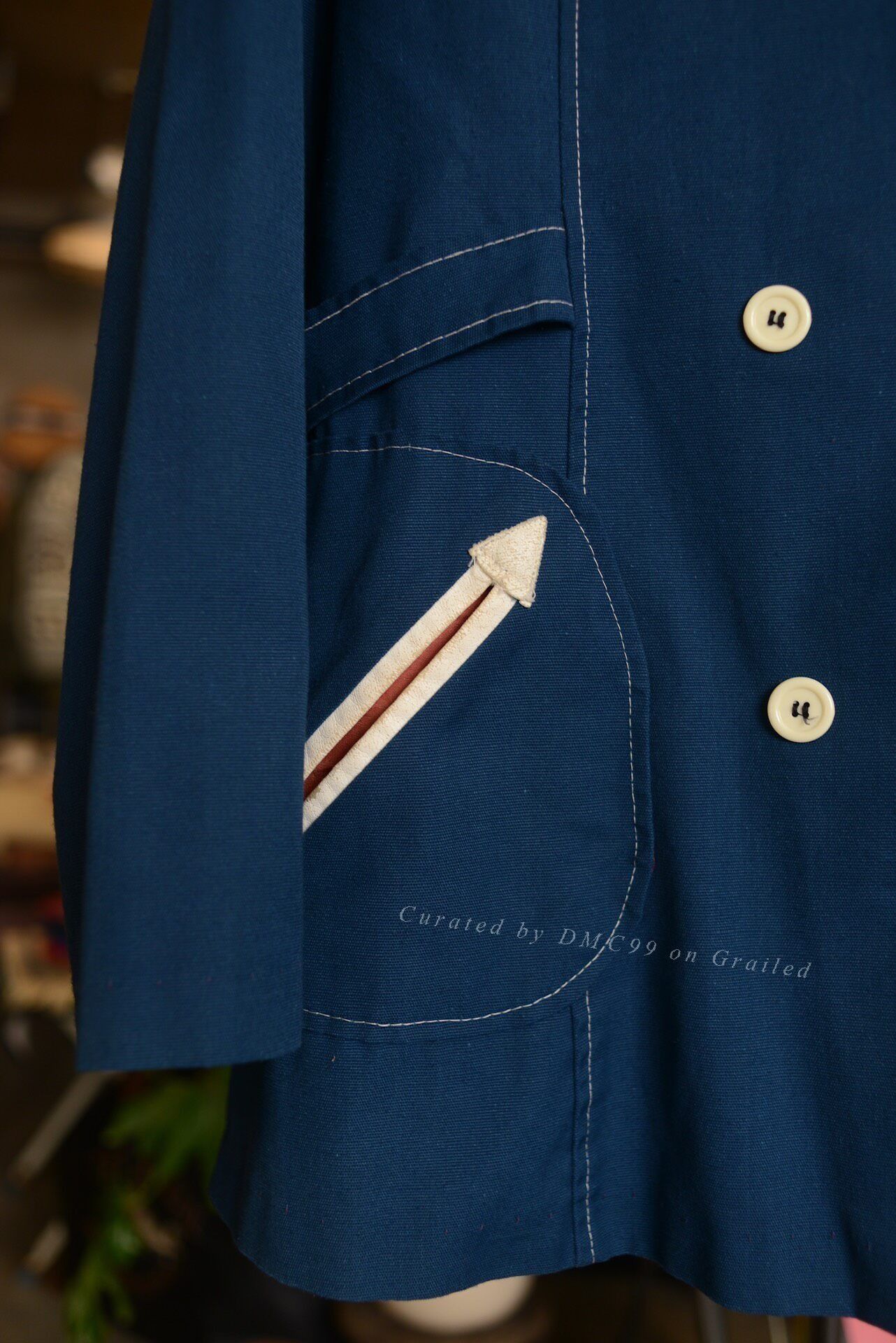 Sears 60s Lake Blue Double-Breasted Jacket Size US M / EU 48-50 / 2 - 3 Thumbnail