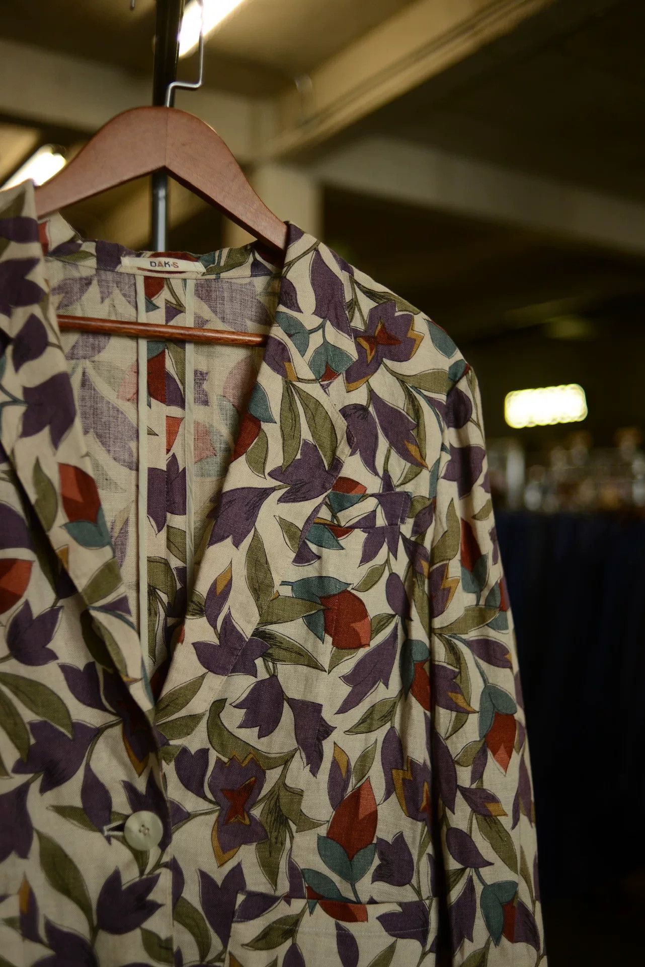 DAKS DAKS 80s British Floral Linen Blazer Size US M / EU 48-50 / 2 - 2 Thumbnail