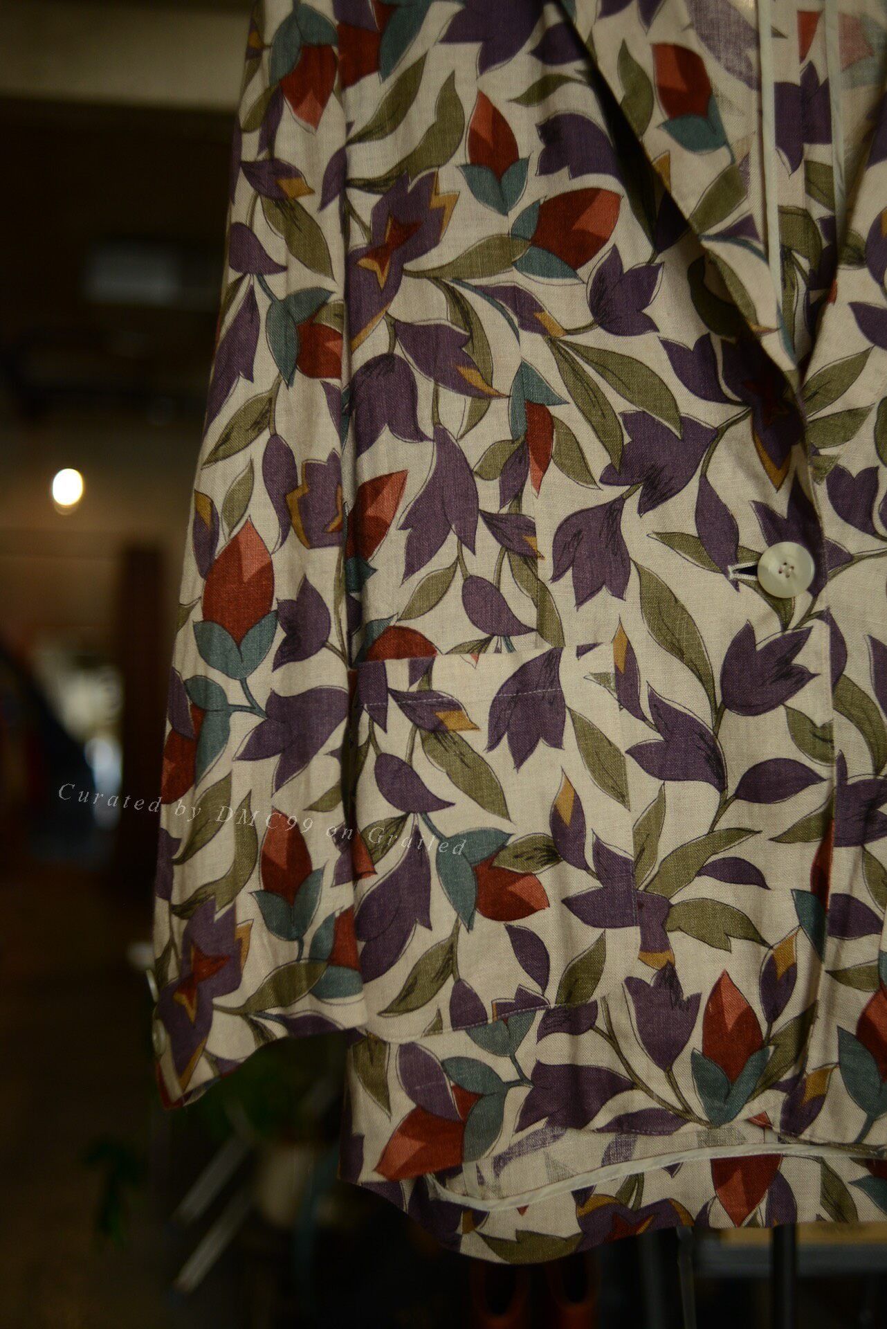 DAKS DAKS 80s British Floral Linen Blazer Size US M / EU 48-50 / 2 - 6 Thumbnail