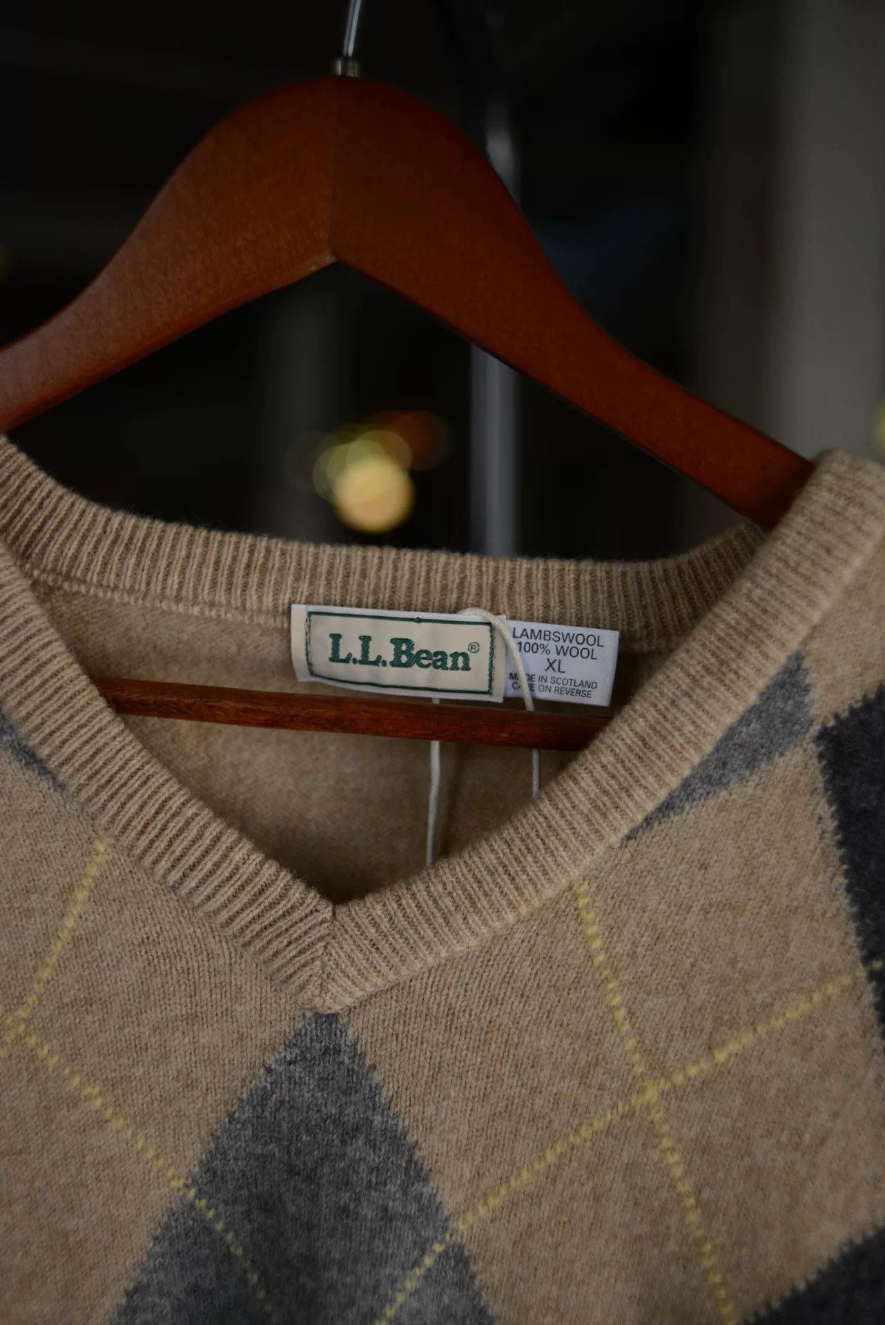 Vintage Vintage L.L. Bean 1980s Wool Argyle Vest Size US XL / EU 56 / 4 - 9 Thumbnail