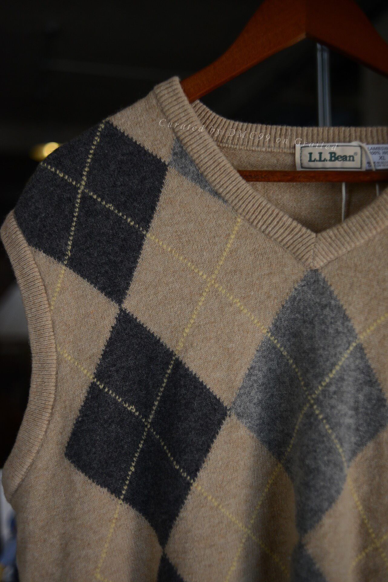 Vintage Vintage L.L. Bean 1980s Wool Argyle Vest Size US XL / EU 56 / 4 - 5 Thumbnail