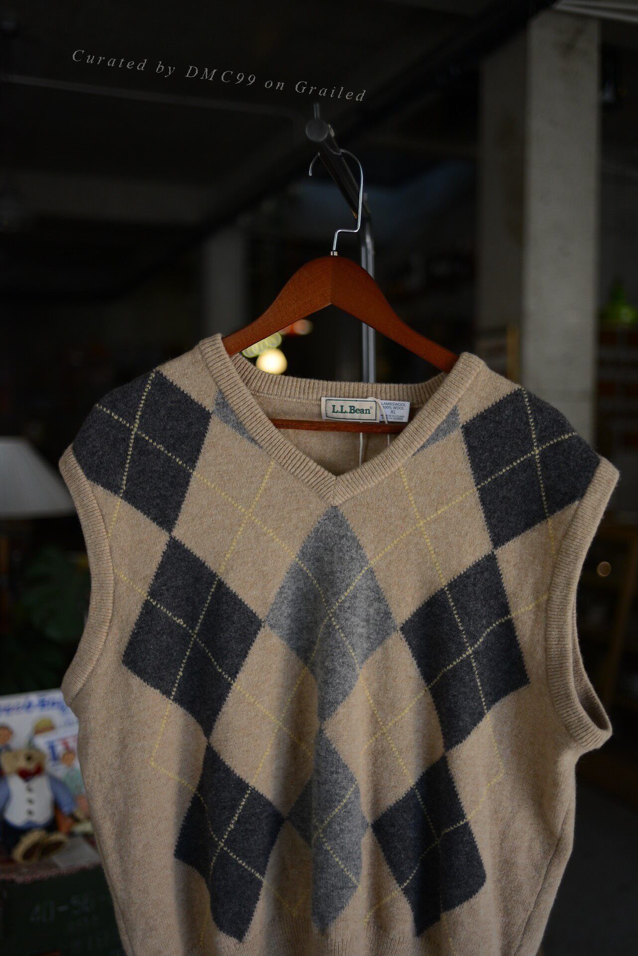 Vintage Vintage L.L. Bean 1980s Wool Argyle Vest Size US XL / EU 56 / 4 - 3 Thumbnail