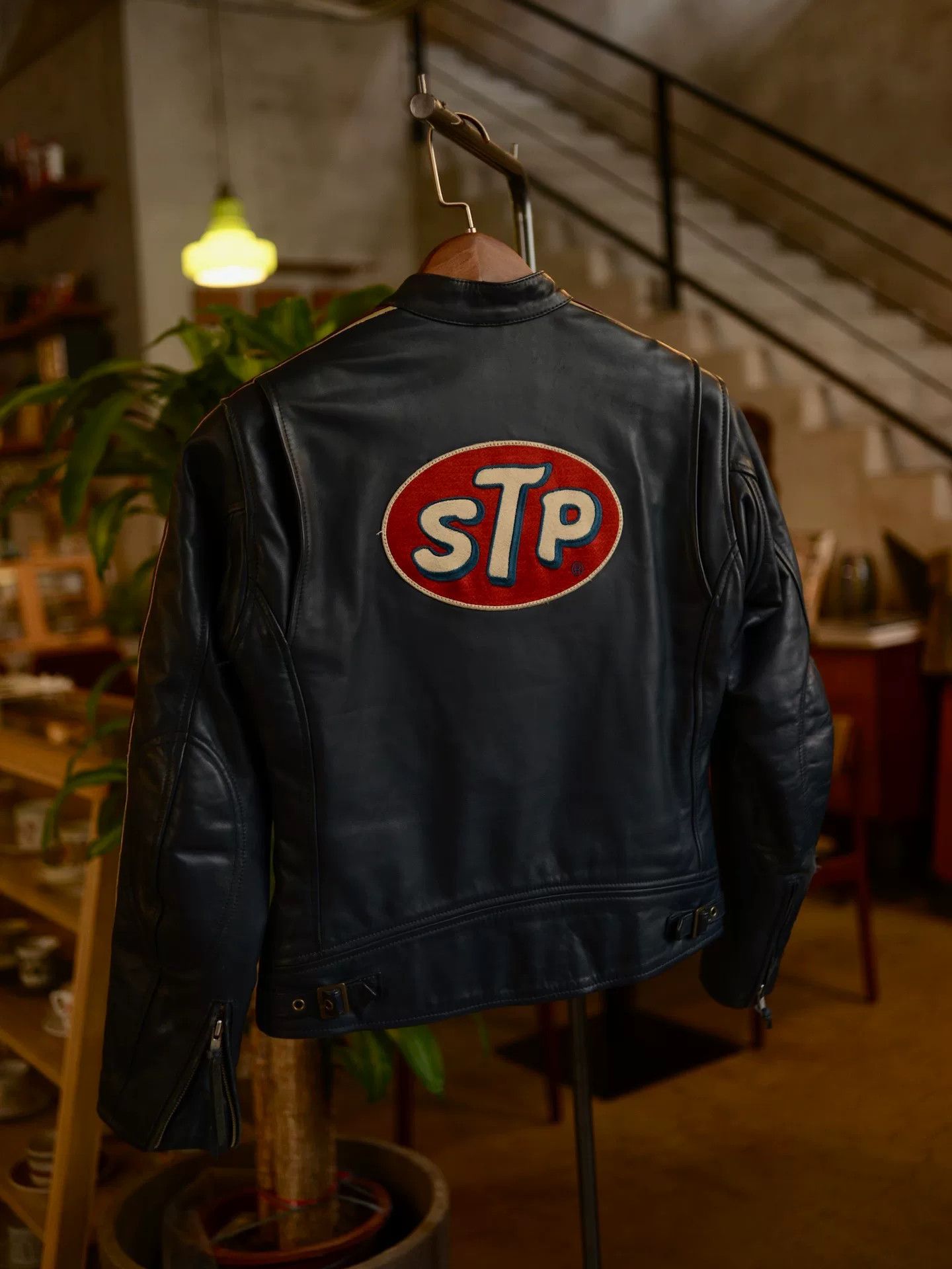 Vintage Navy Blue Racing Leather Jacket Size US S / EU 44-46 / 1 - 5 Thumbnail