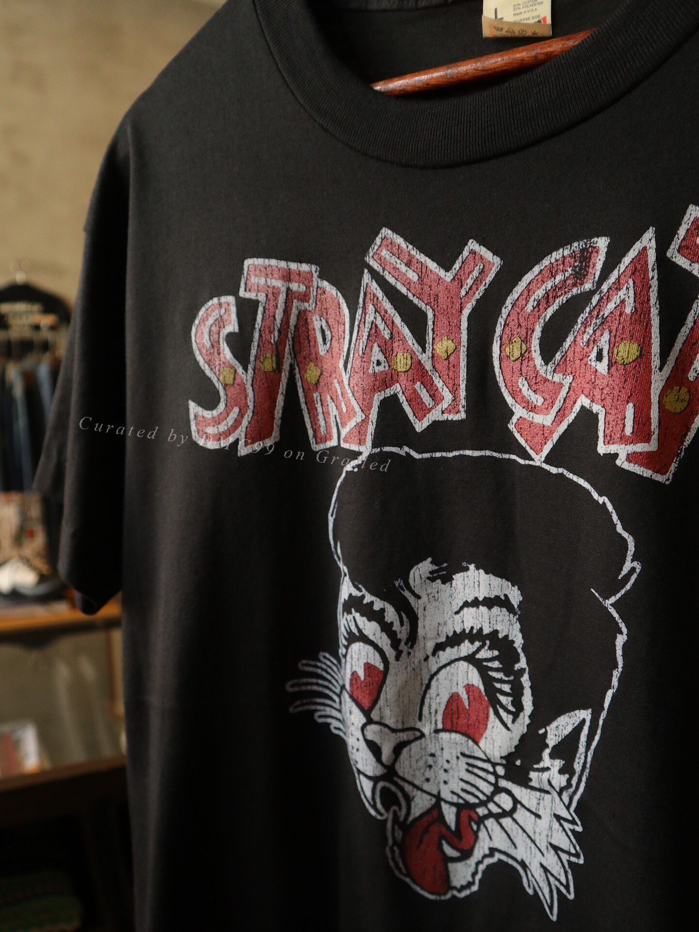 Vintage Vintage 1990s StrayCats Rockabilly Tee Size US L / EU 52-54 / 3 - 4 Thumbnail