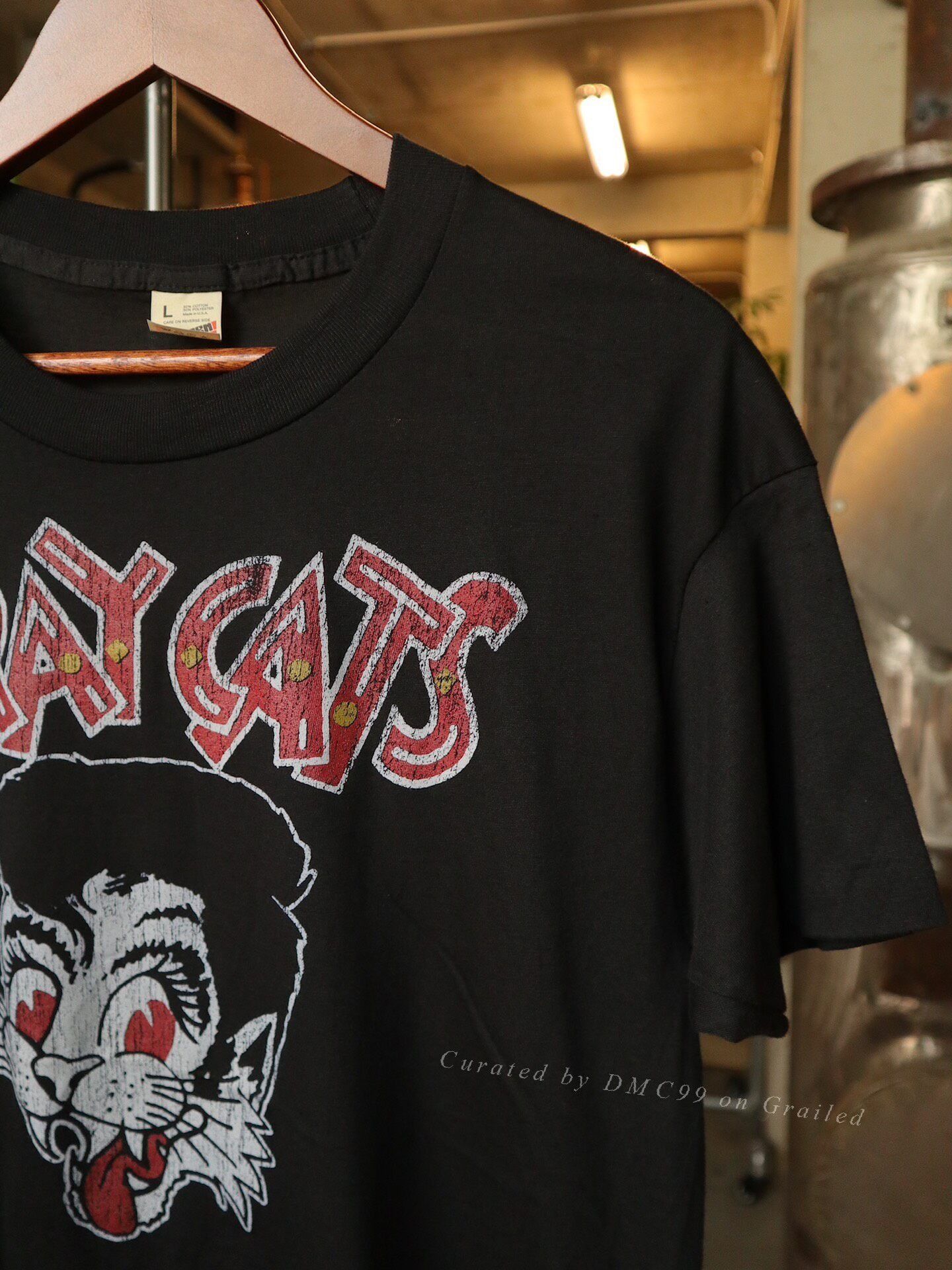 Vintage Vintage 1990s StrayCats Rockabilly Tee Size US L / EU 52-54 / 3 - 6 Thumbnail