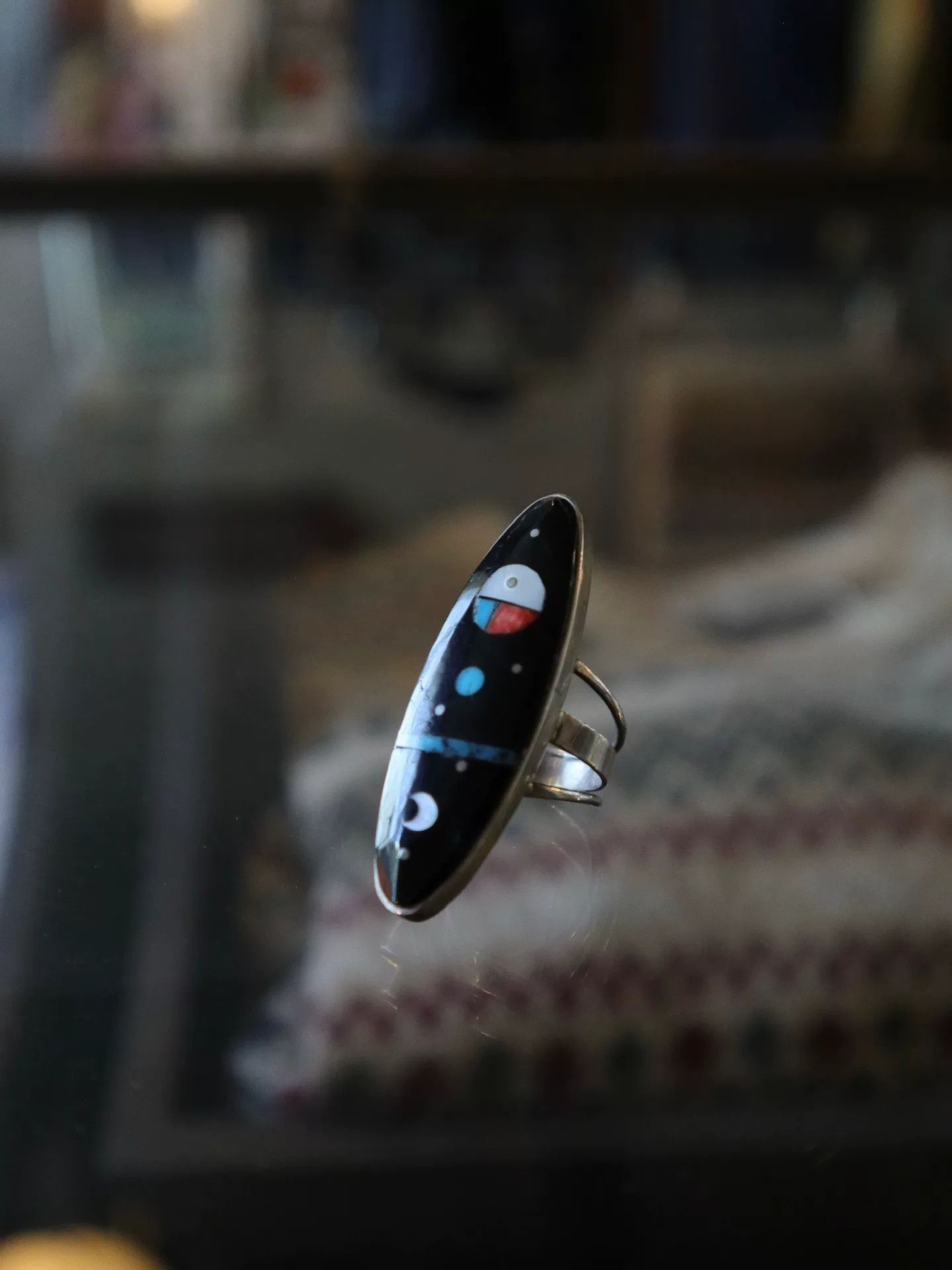Vintage Zuni Harold Smith Silver Ring Size ONE SIZE - 7 Thumbnail
