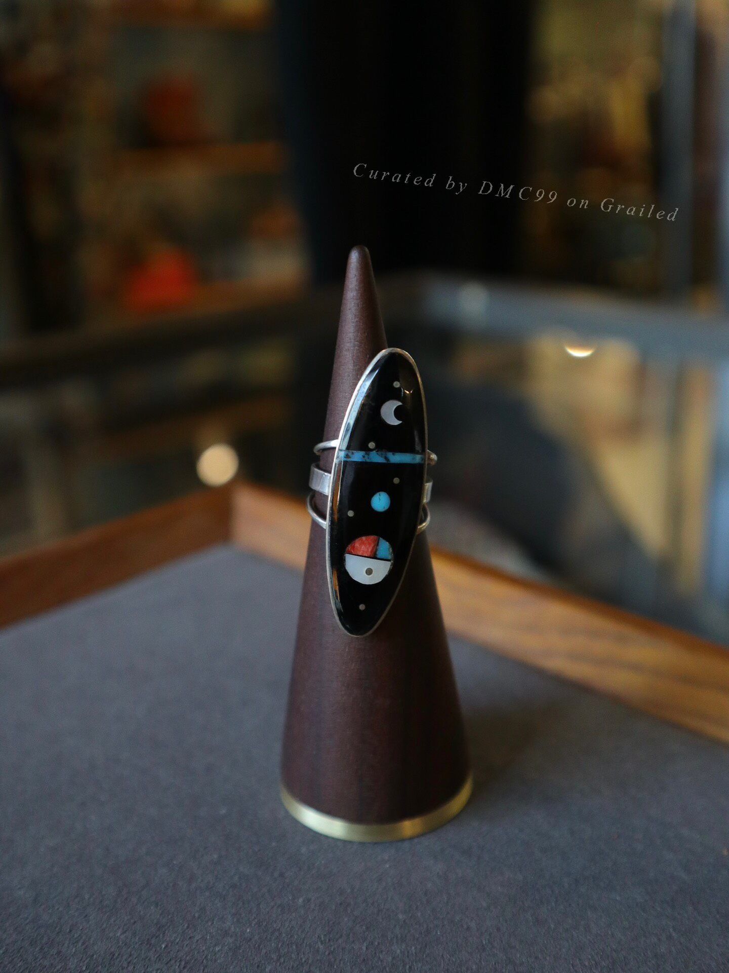 Vintage Zuni Harold Smith Silver Ring Size ONE SIZE - 3 Thumbnail