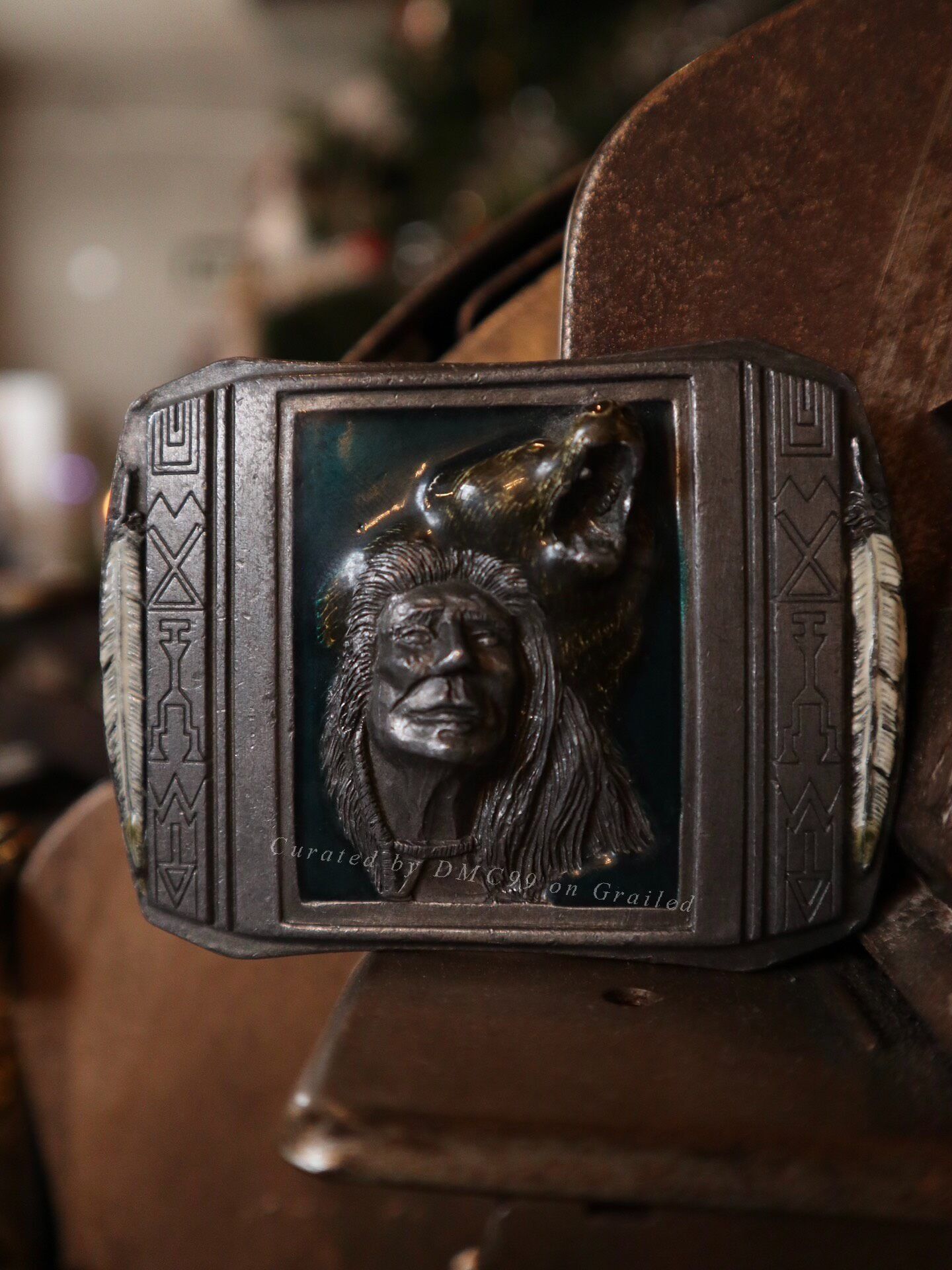 Vintage Vintage 1990 Native American Belt Buckle Size ONE SIZE - 2 Thumbnail