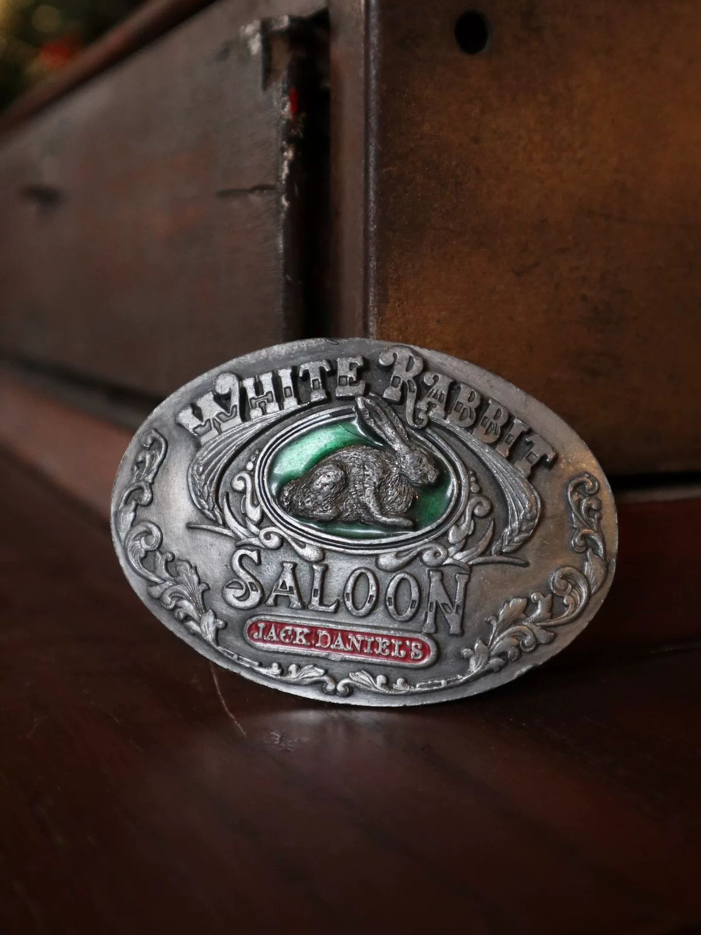 Vintage 1990s Jack Daniel's White Rabbit Belt Buckle Size ONE SIZE - 4 Thumbnail