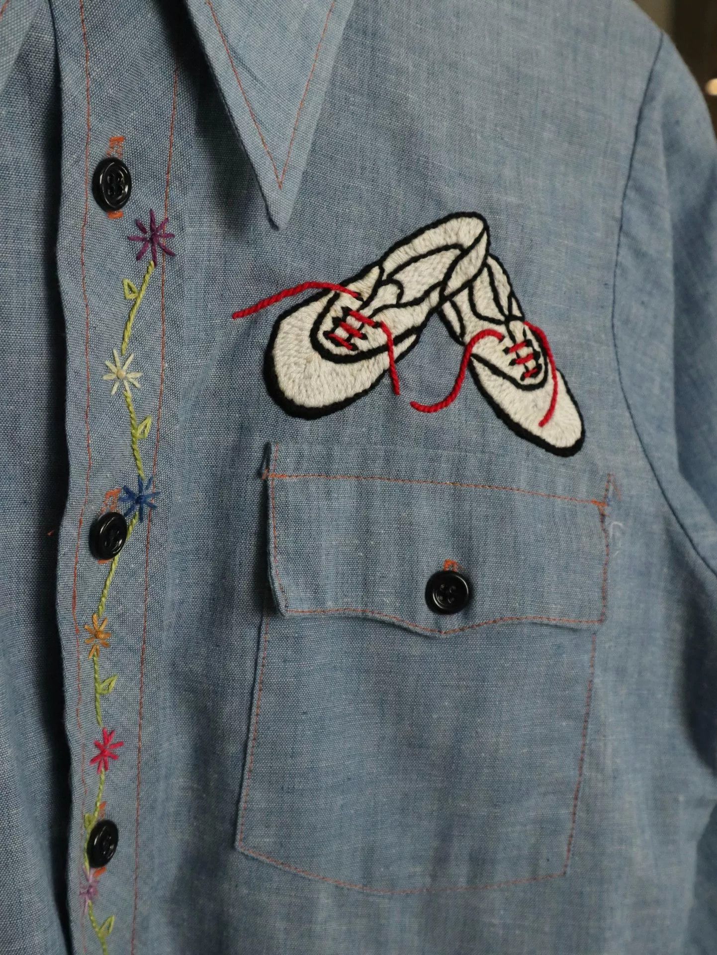 Vintage JC Penny 1970s Embroidered Shirt Size US M / EU 48-50 / 2 - 2 Thumbnail
