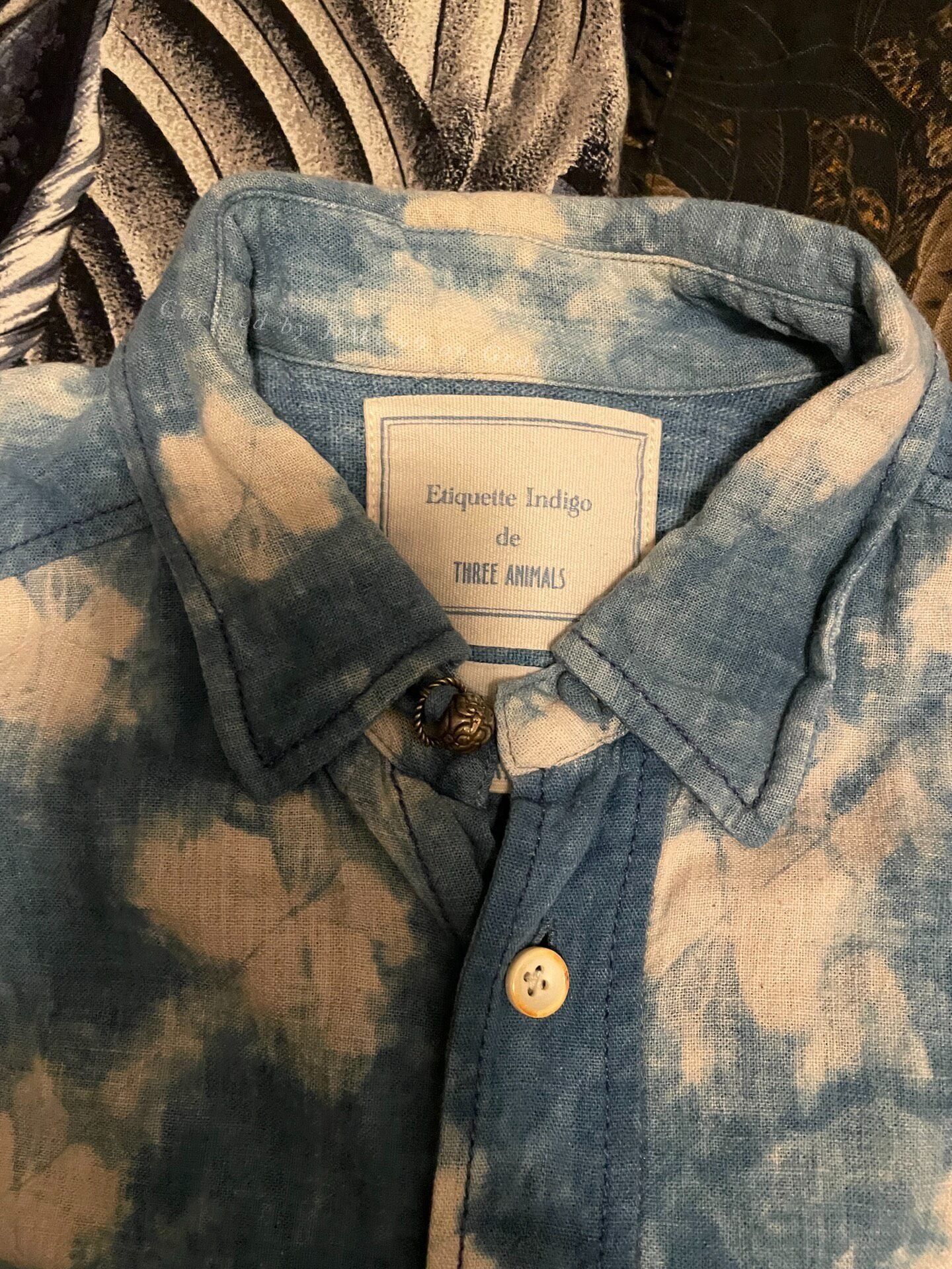 threeASFOUR Three Animals Blue Cotton-Linen Shirt Size US XS / EU 42 / 0 - 2 Thumbnail