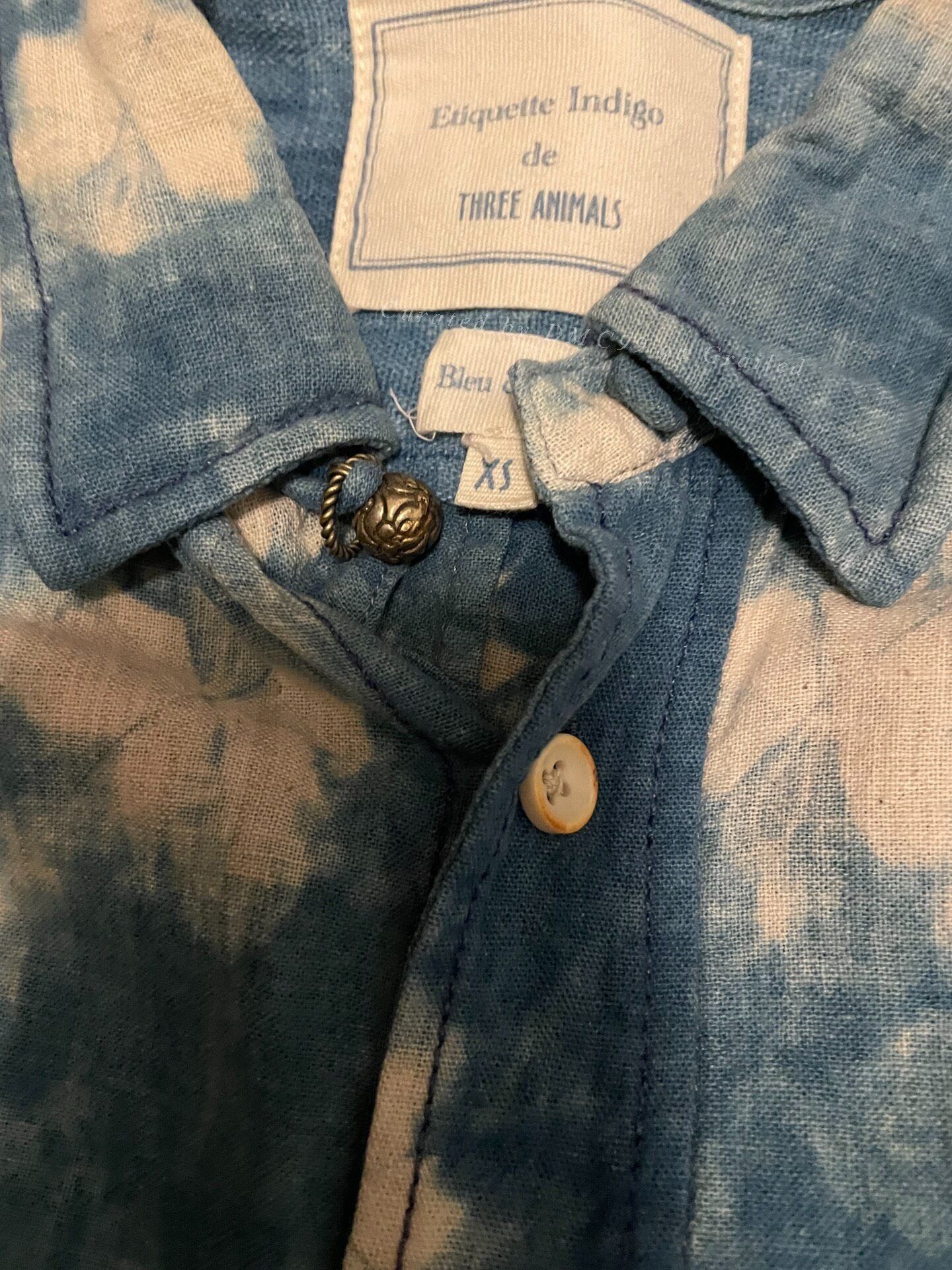 threeASFOUR Three Animals Blue Cotton-Linen Shirt Size US XS / EU 42 / 0 - 4 Thumbnail