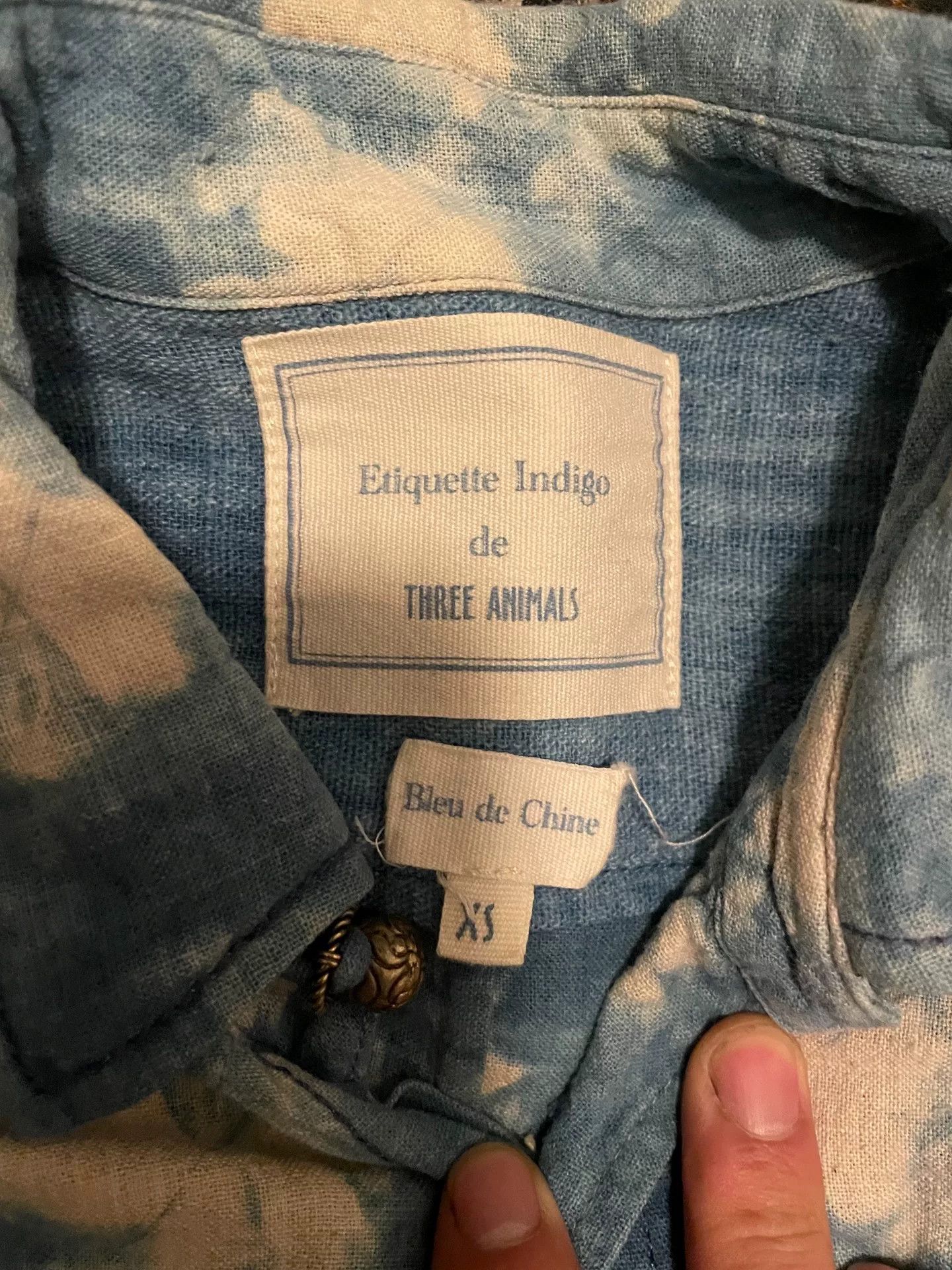 threeASFOUR Three Animals Blue Cotton-Linen Shirt Size US XS / EU 42 / 0 - 3 Thumbnail