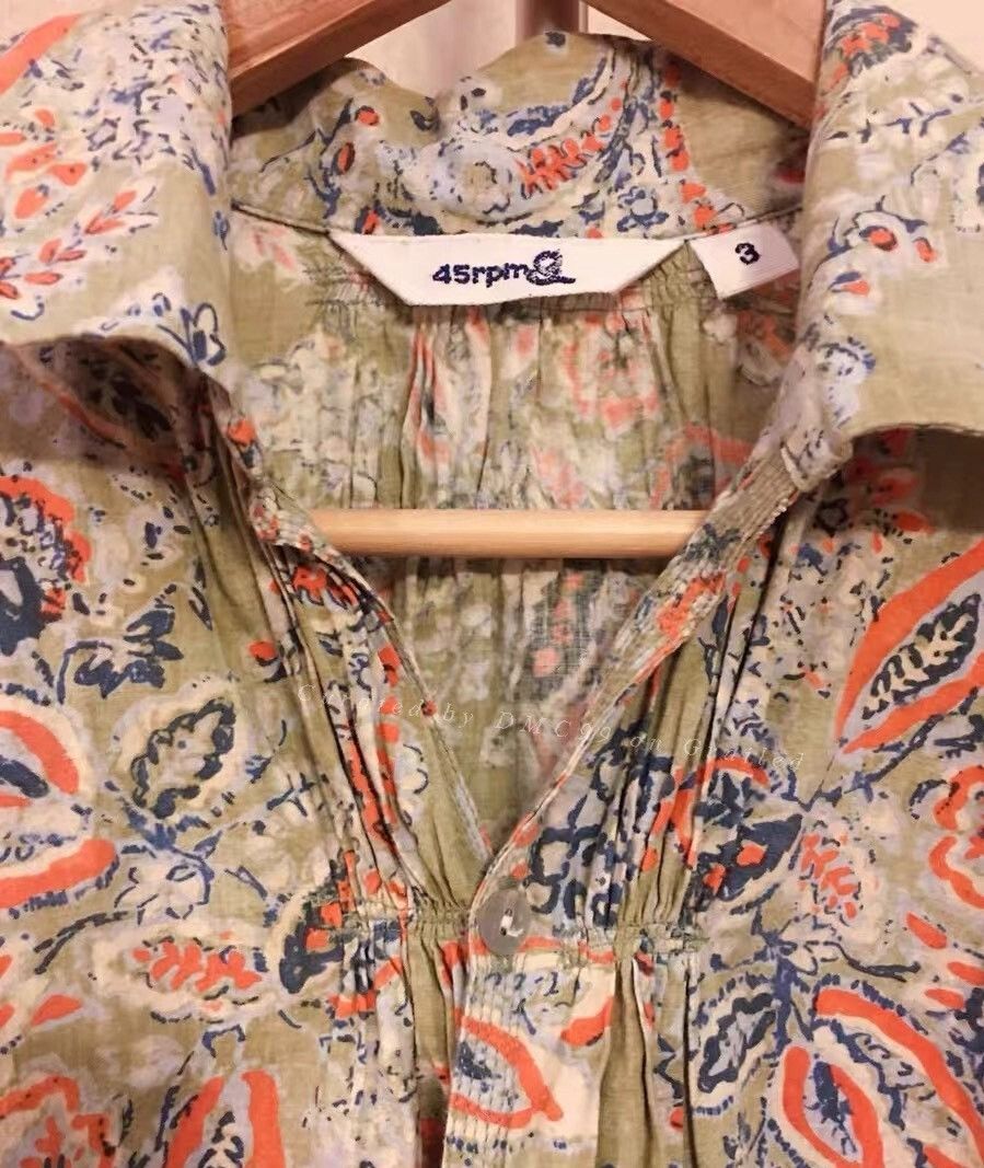 45rpm 45rpm Grass Green Plant Print Shirt Size L / US 10 / IT 46 - 3 Thumbnail